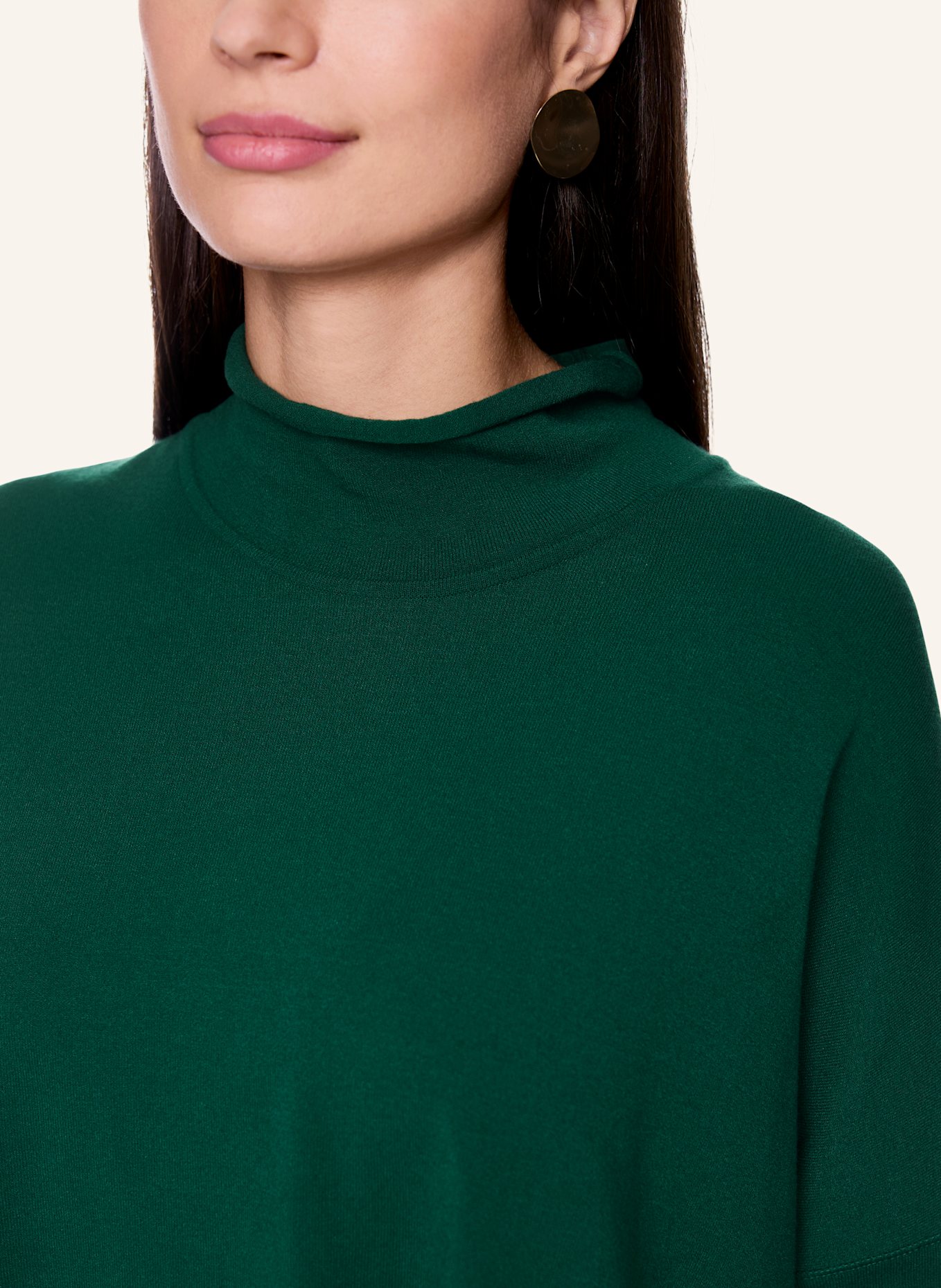 MARC CAIN Pullover mit Glitzergarn: DUNKELGRÜN