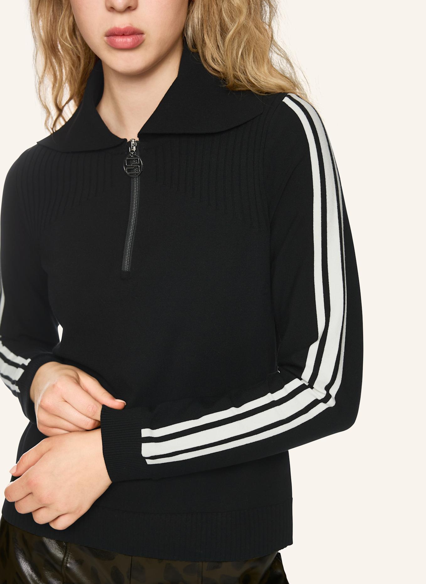 MARC CAIN Pullover: SCHWARZ/ WEISS