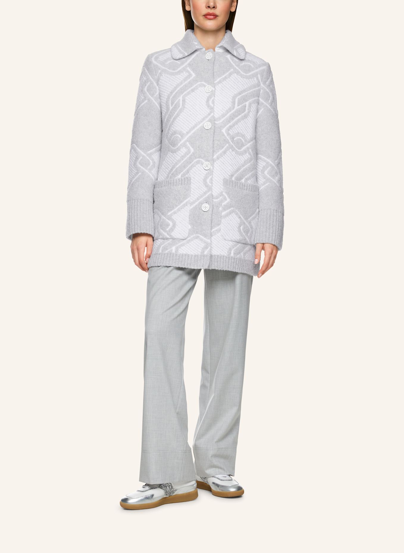 MARC CAIN Mantel: SILBER/ GRAU