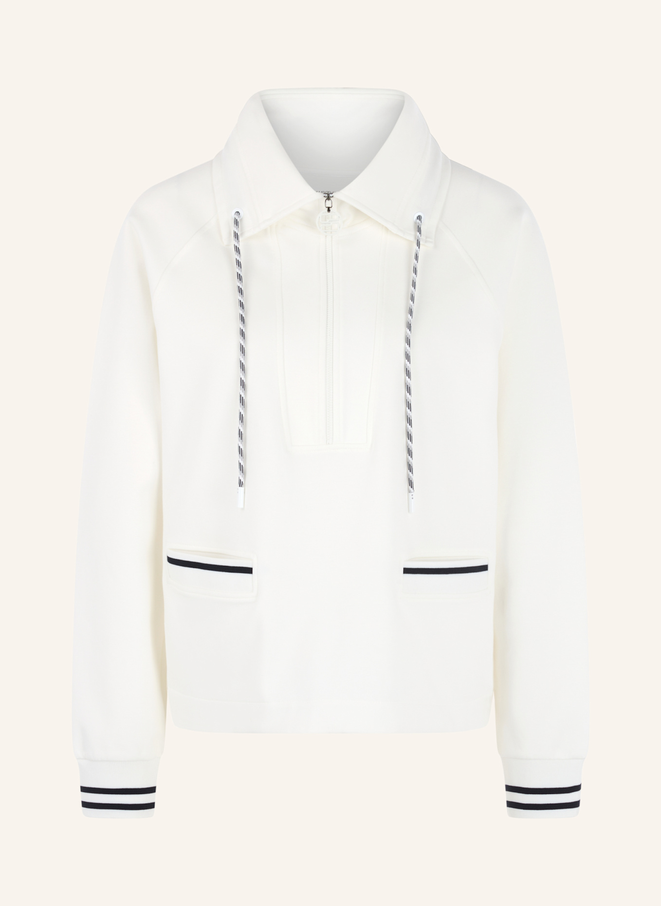 MARC CAIN Sweat-Shirt: WEISS/ CREME