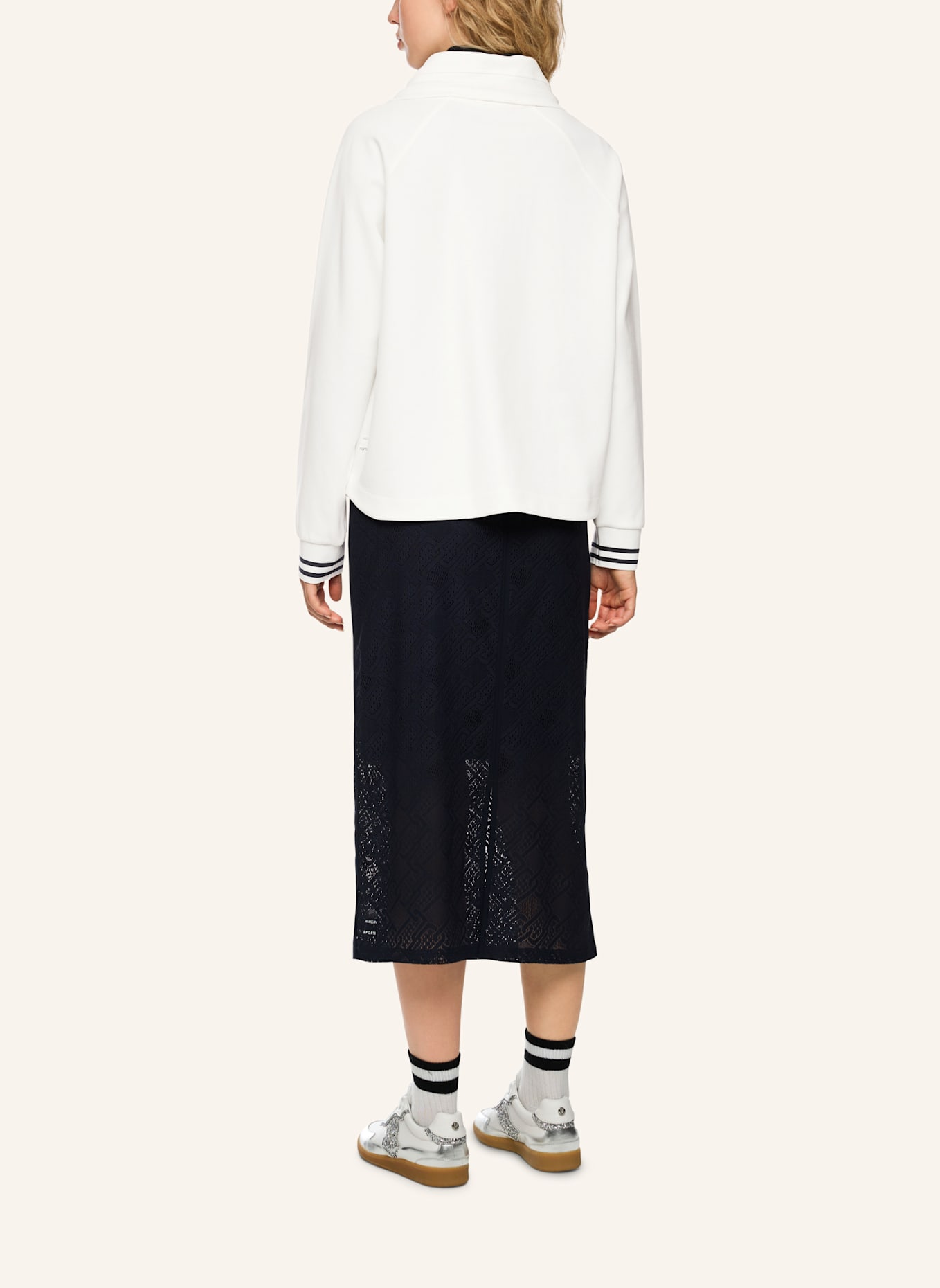 MARC CAIN Sweat-Shirt: WEISS/ CREME