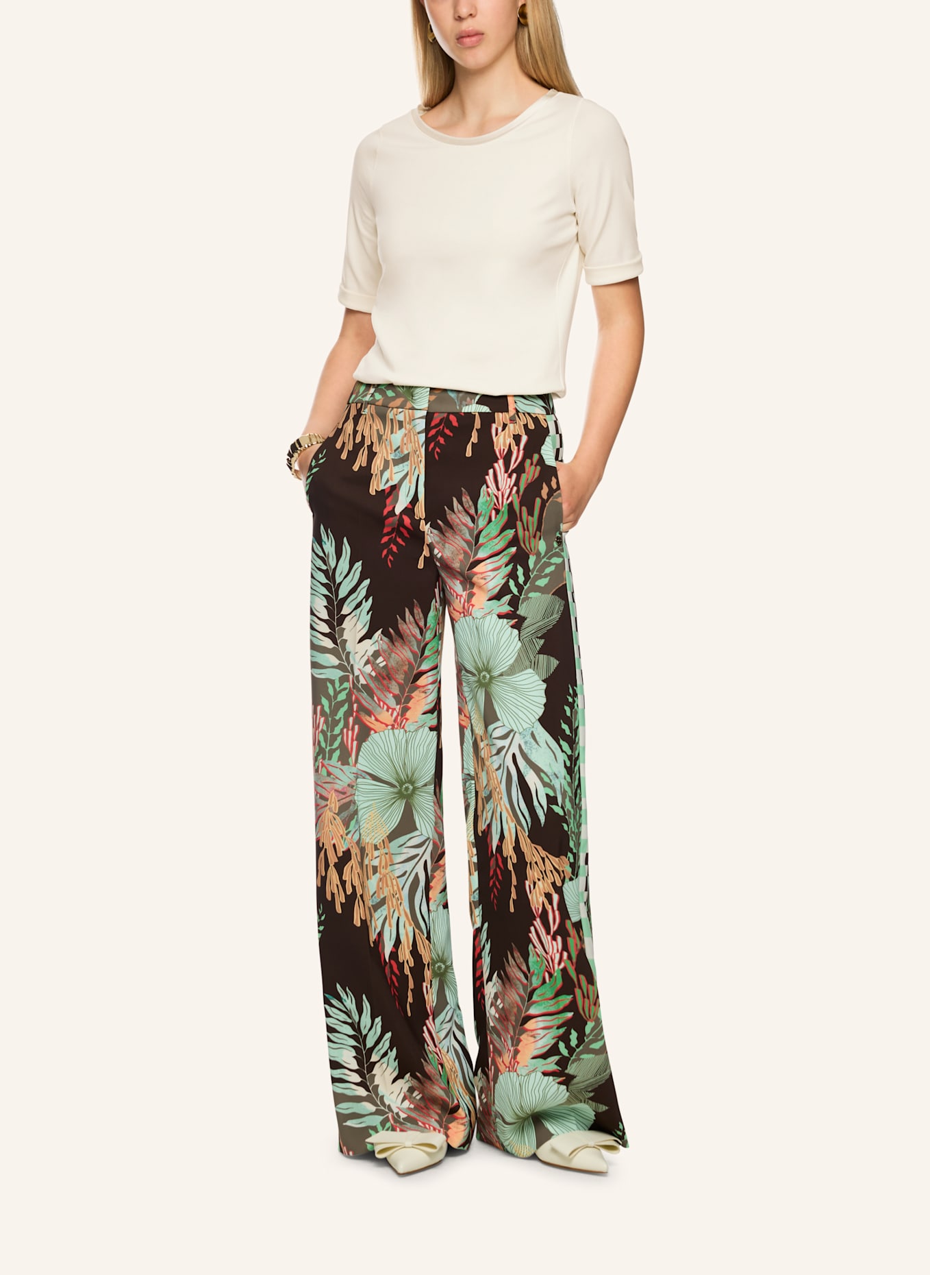 MARC CAIN Shirt mit 3/4-Arm: BEIGE