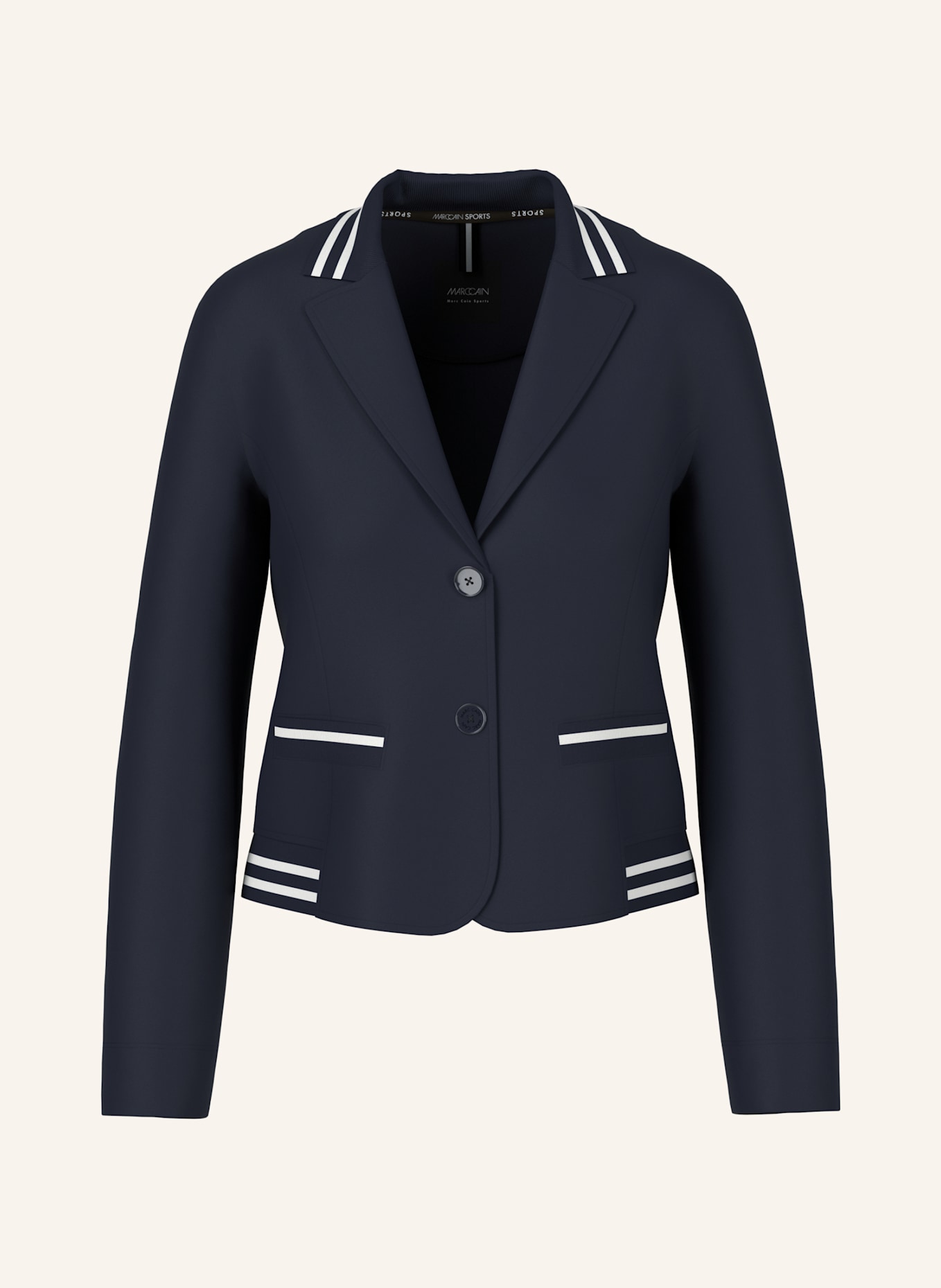 MARC CAIN Jerseyblazer im Materialmix: DUNKELBLAU
