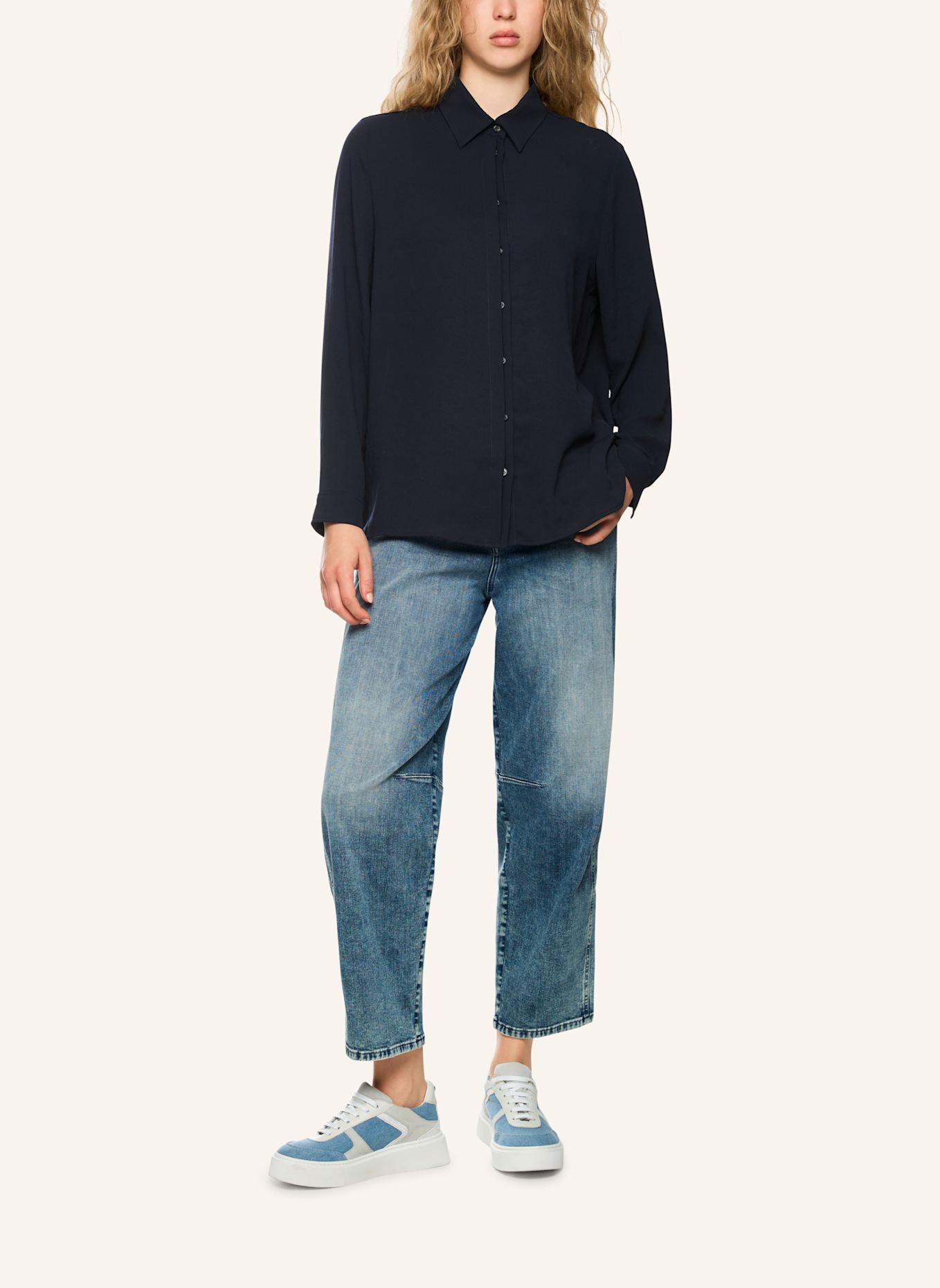 MARC CAIN Bluse: DUNKELBLAU