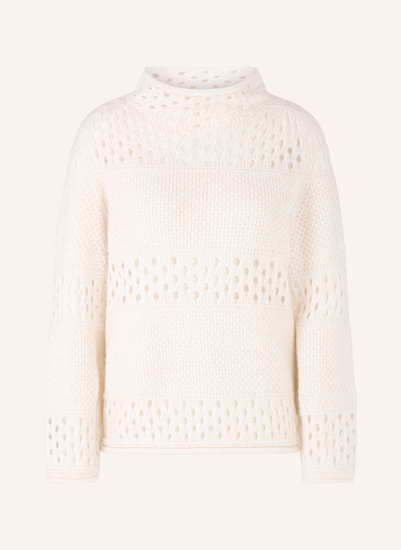 MARC CAIN Pullover: WEISS/ CREME
