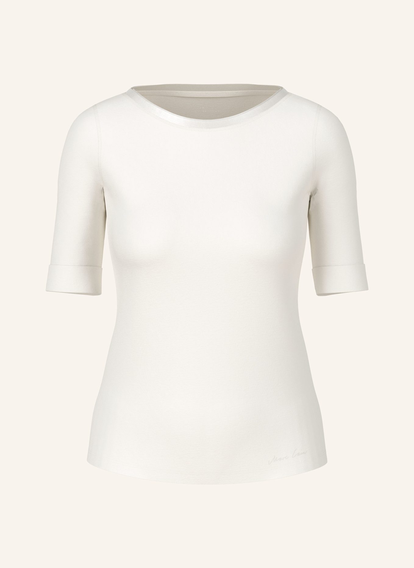 MARC CAIN Shirt mit 3/4-Arm: WEISS/ CREME