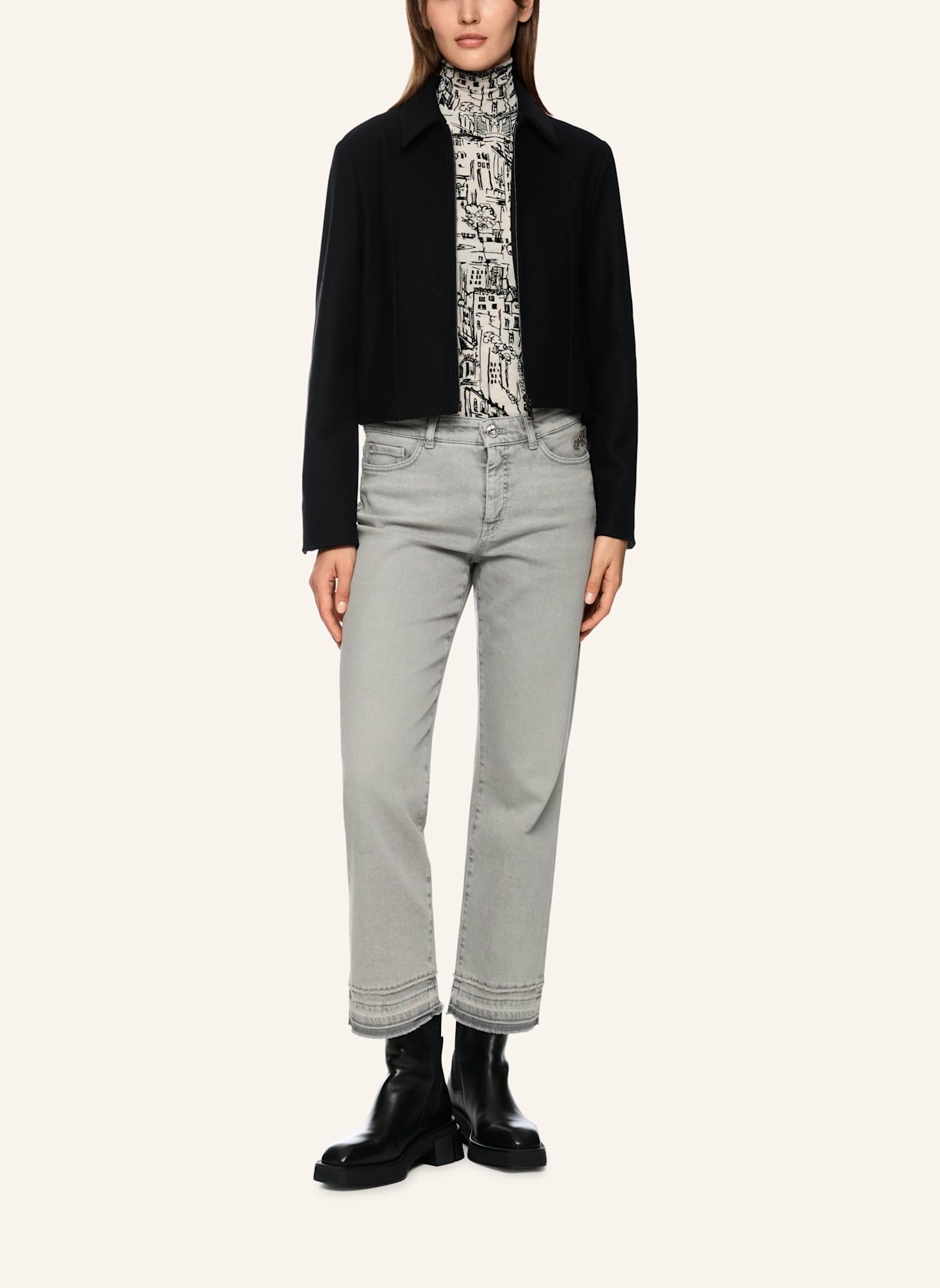 MARC CAIN Jeans FORLI: GRAU/ HELLGRAU