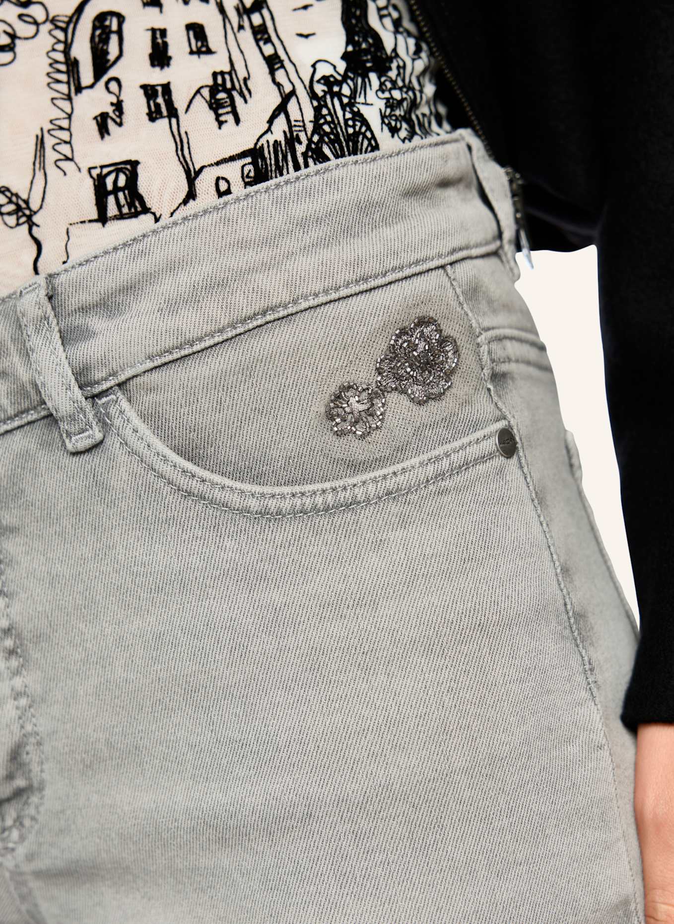 MARC CAIN Jeans FORLI: GRAU/ HELLGRAU