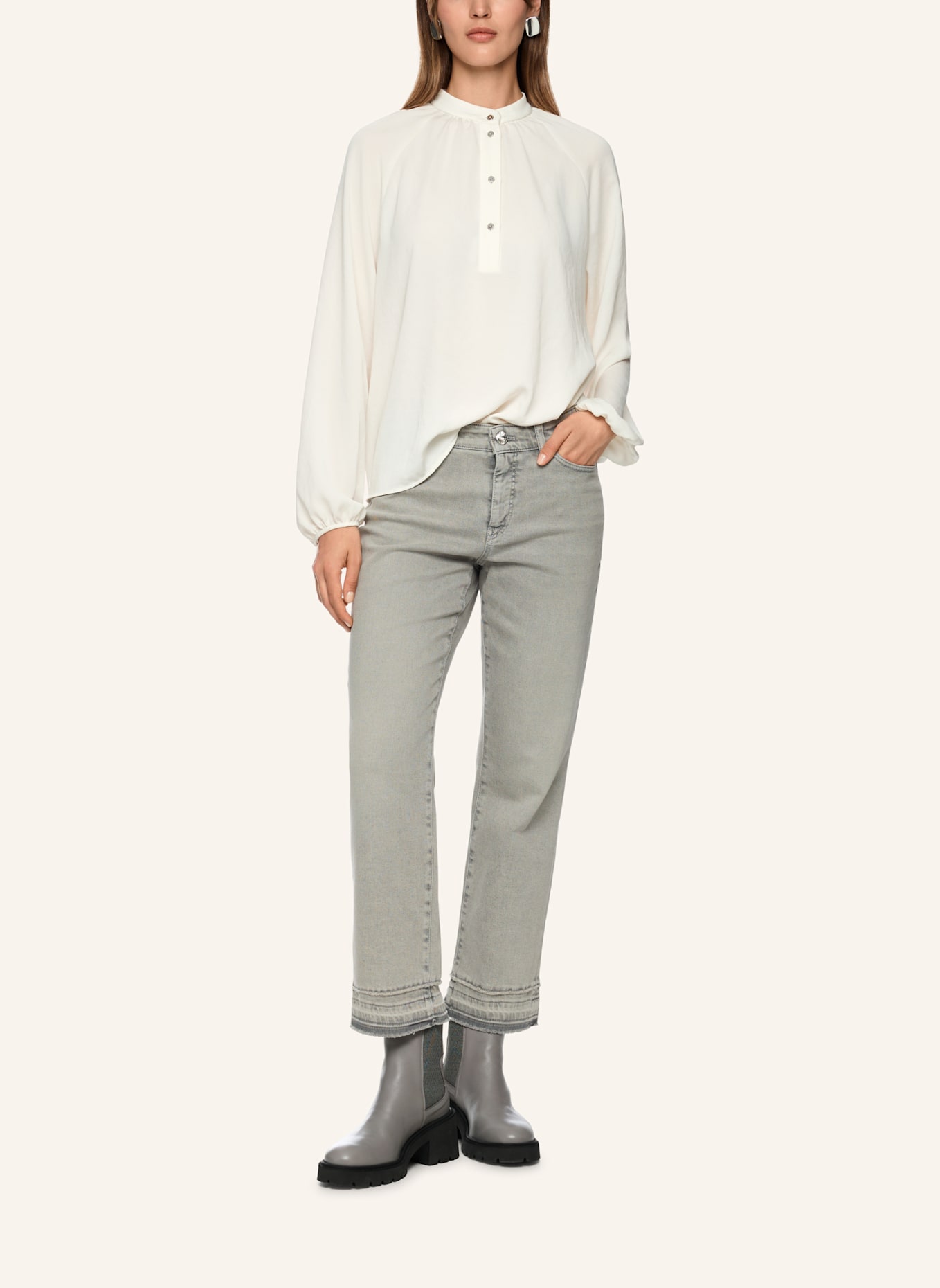 MARC CAIN Blusenshirt: WEISS/ CREME