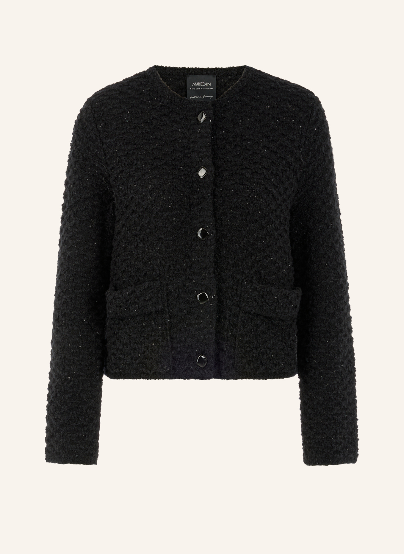 MARC CAIN Strickjacke mit Pailletten: SCHWARZ