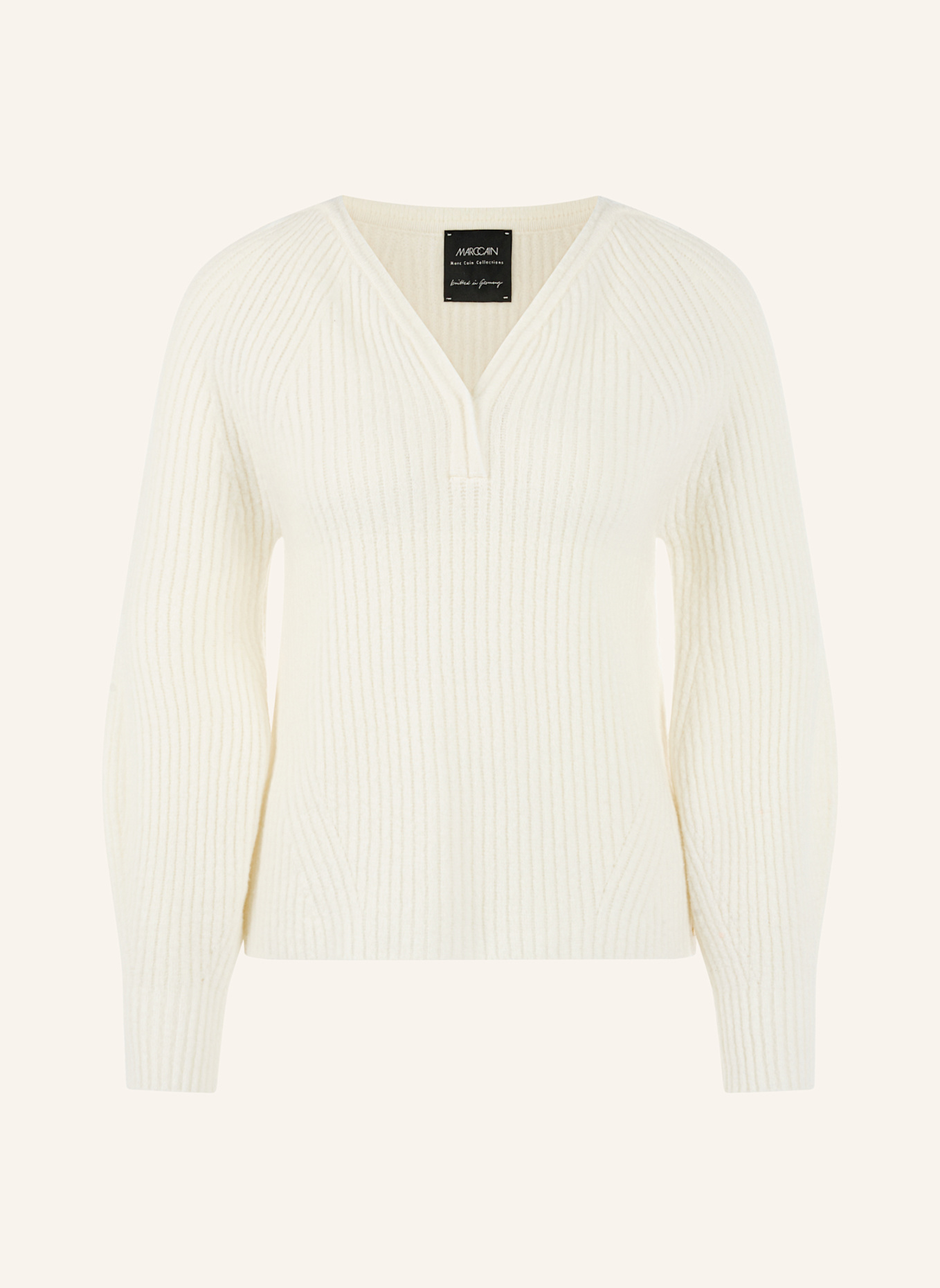MARC CAIN Pullover: WEISS/ CREME