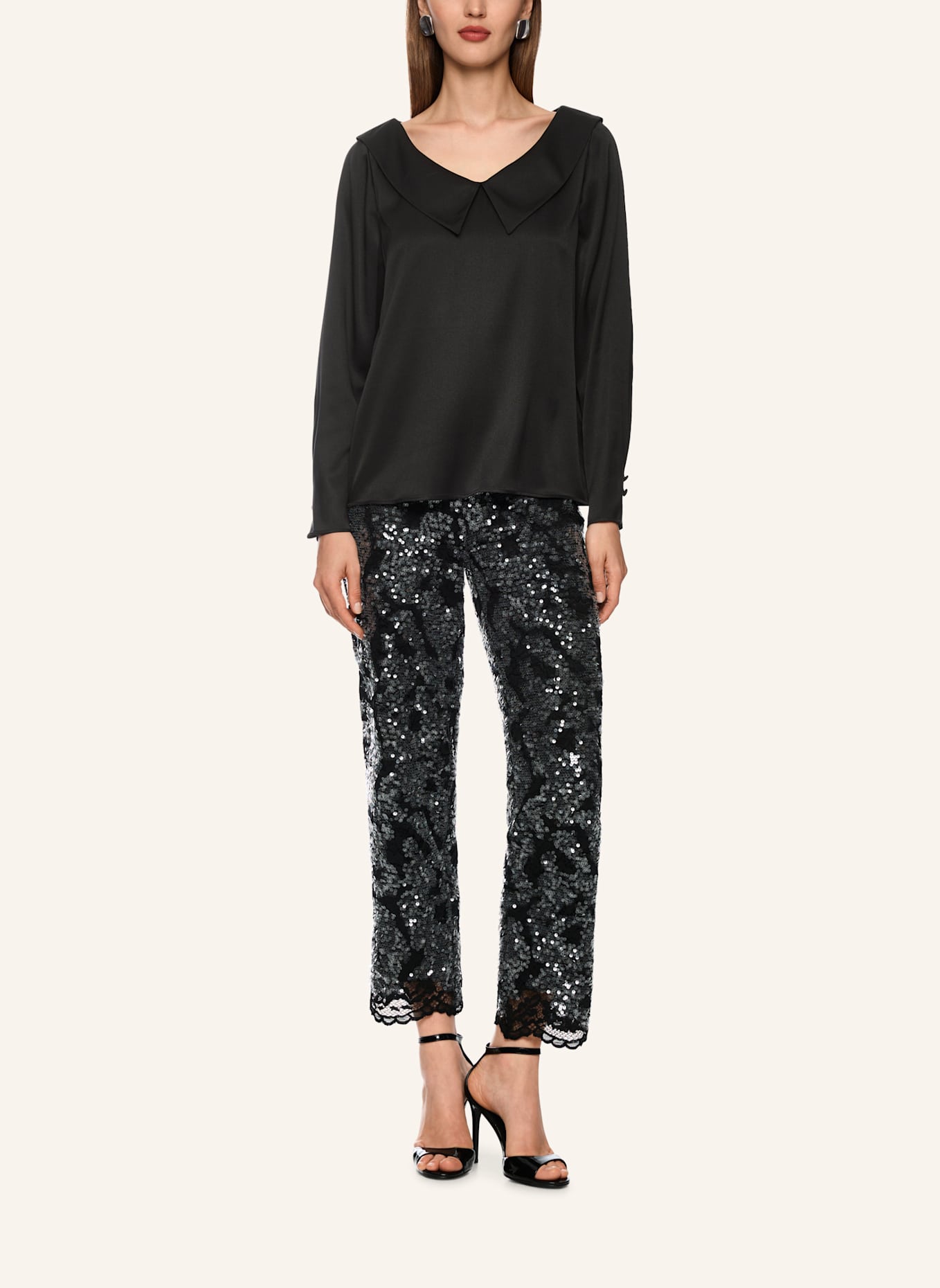 MARC CAIN Bluse: SCHWARZ