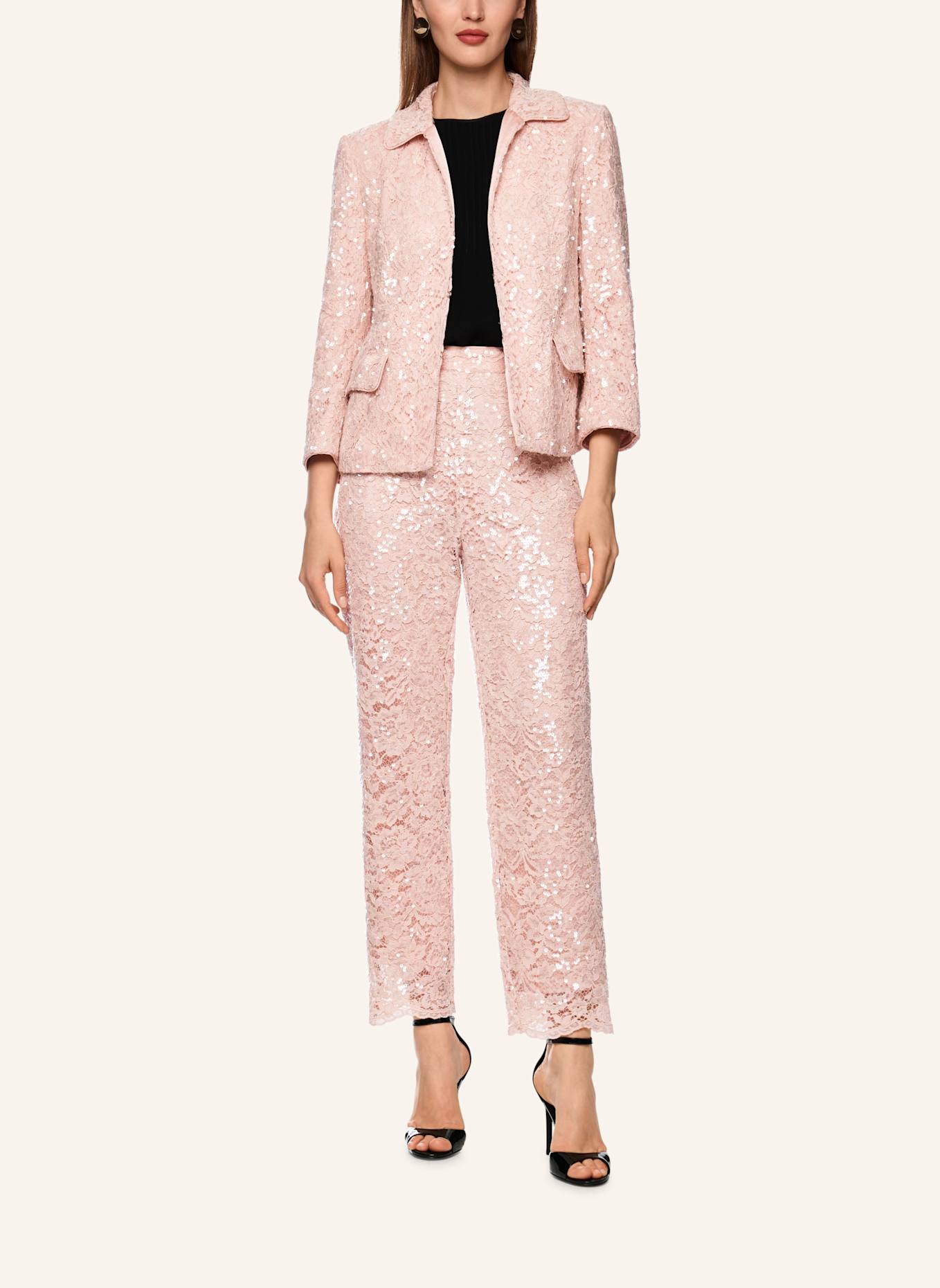 MARC CAIN Spitzenblazer mit Pailletten und 3/4-Arm: ROSA