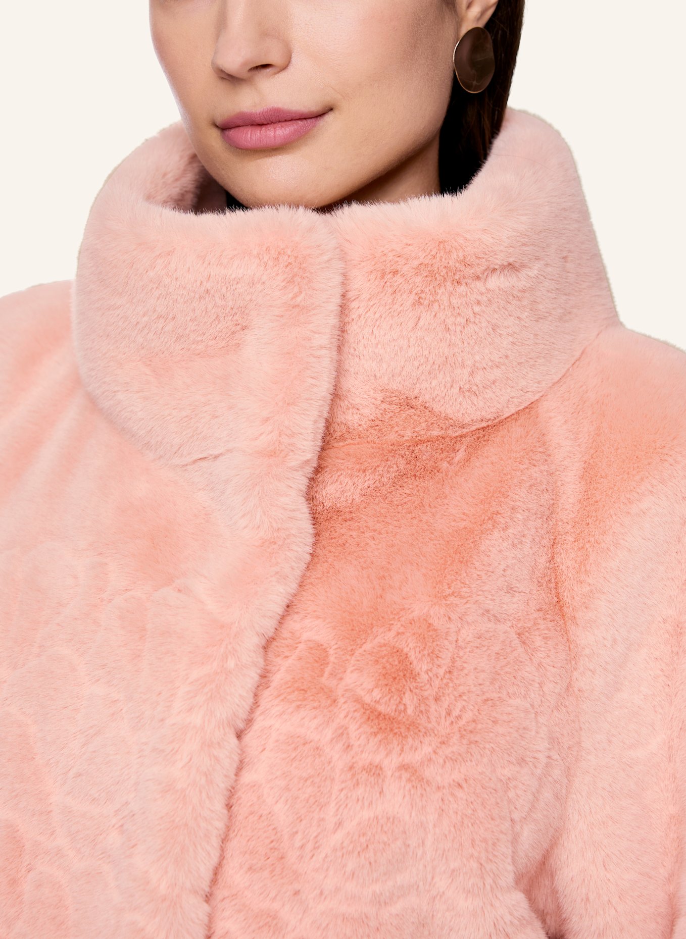 MARC CAIN Kunstpelz-Jacke mit 3/4-Arm: ROSA