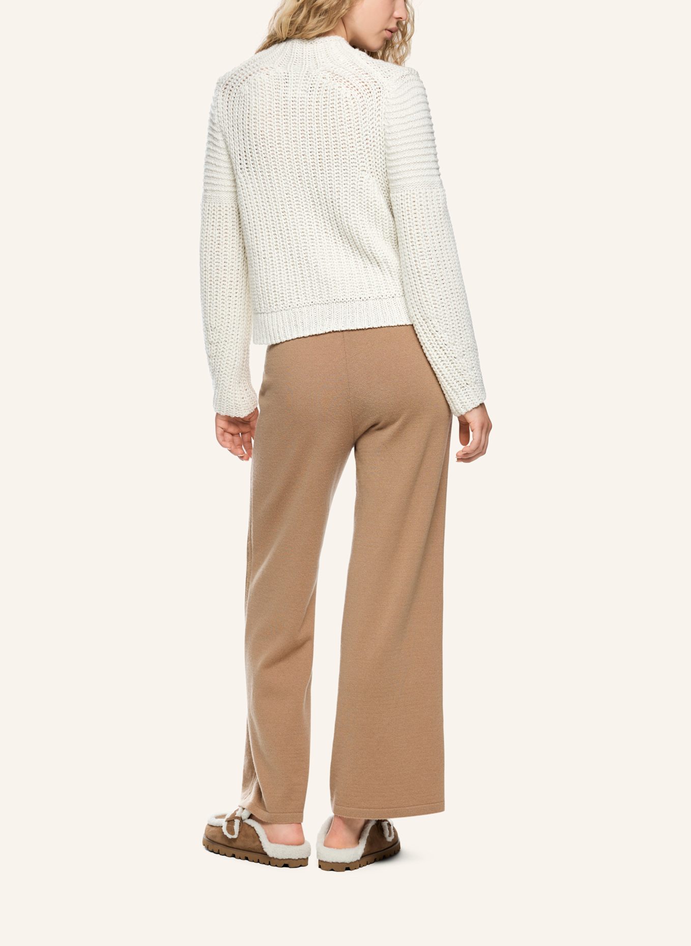 MARC CAIN Pullover mit Pailletten: WEISS/ CREME