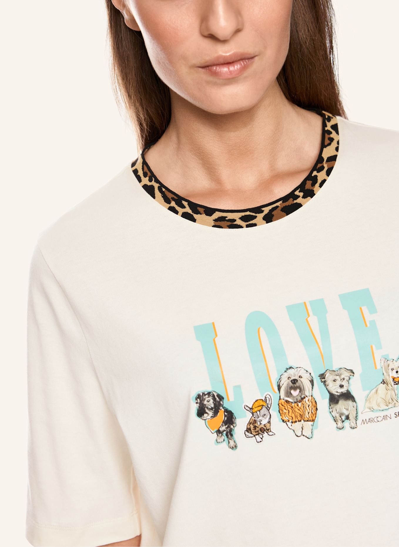 MARC CAIN T-Shirt: BEIGE