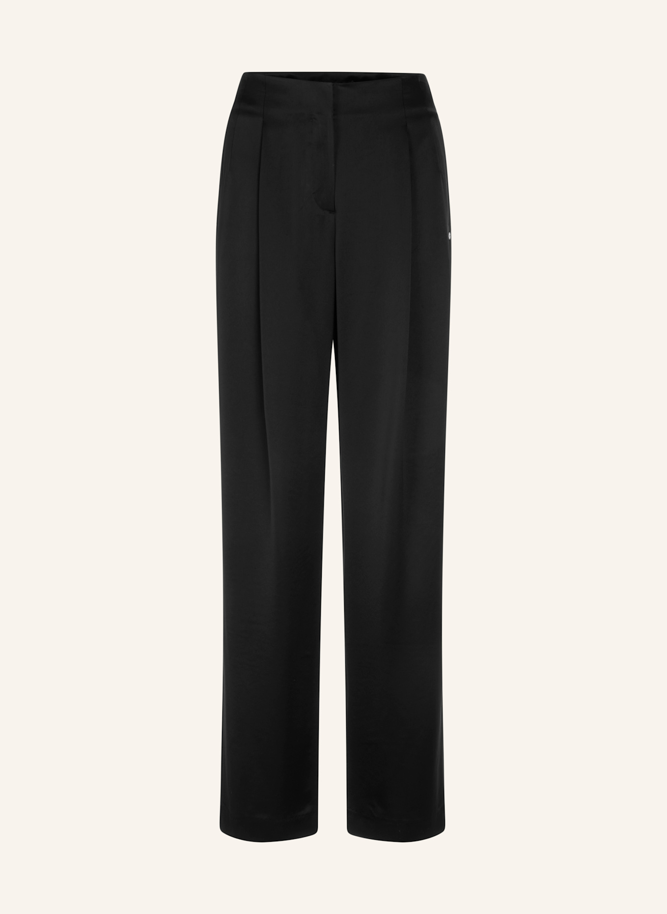 MARC CAIN Marlenehose aus Satin: SCHWARZ