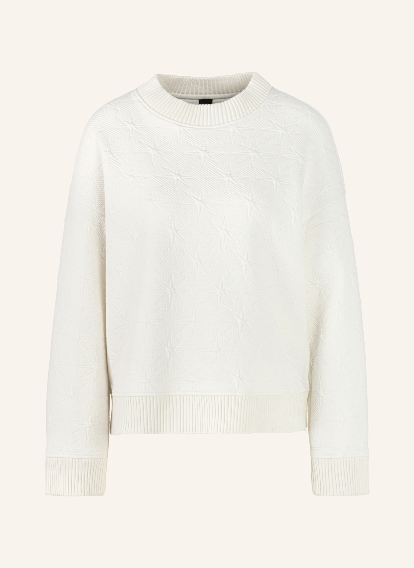 MARC CAIN Sweat-Shirt: WEISS/ CREME