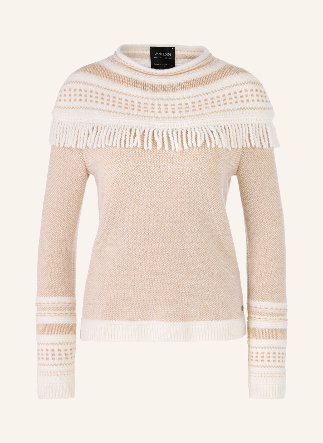 MARC CAIN Pullover: WEISS/ CREME