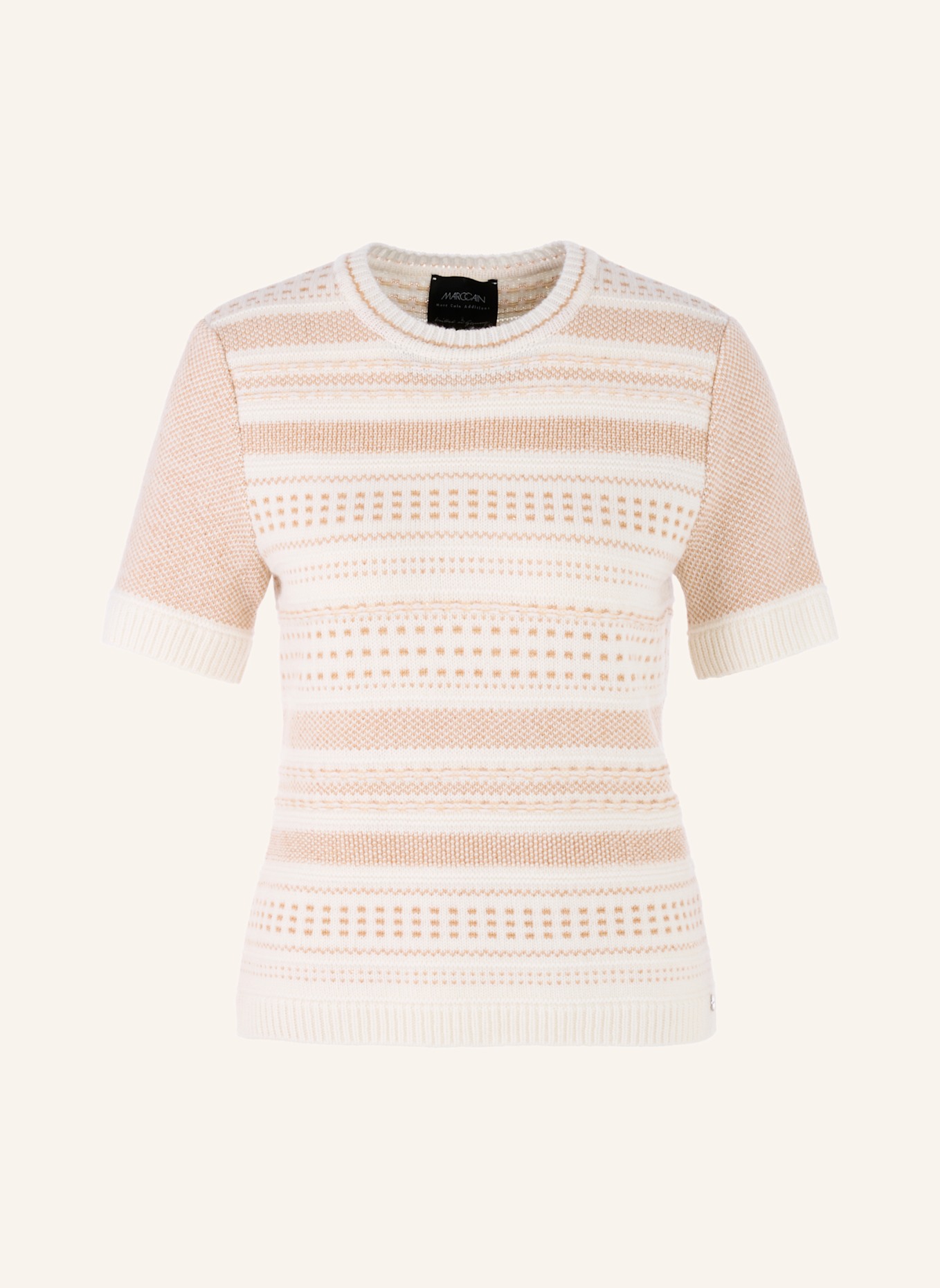 MARC CAIN Pullover: WEISS/ CREME