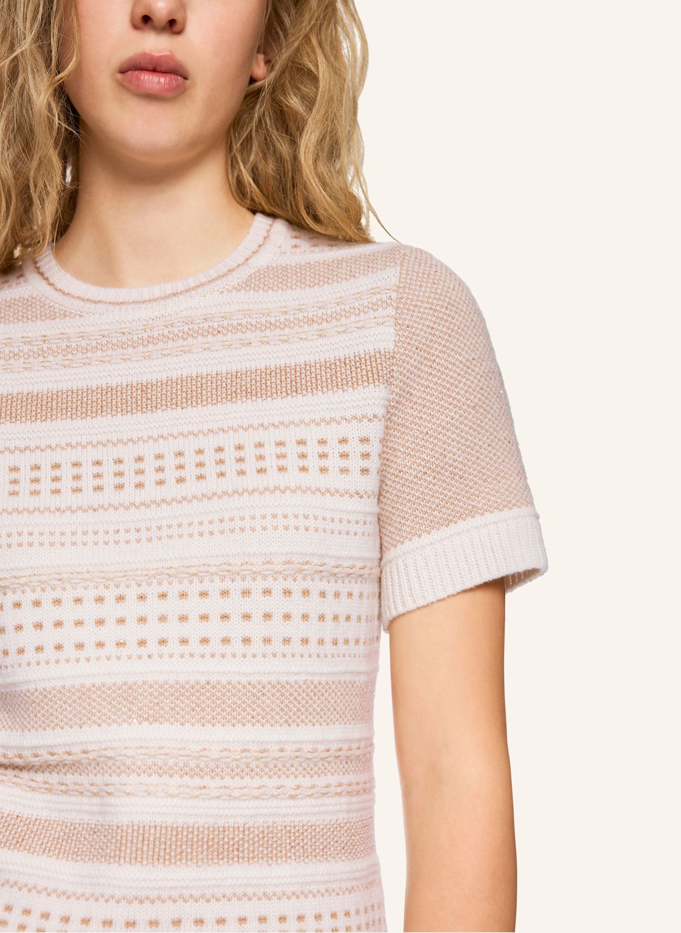 MARC CAIN Pullover: WEISS/ CREME