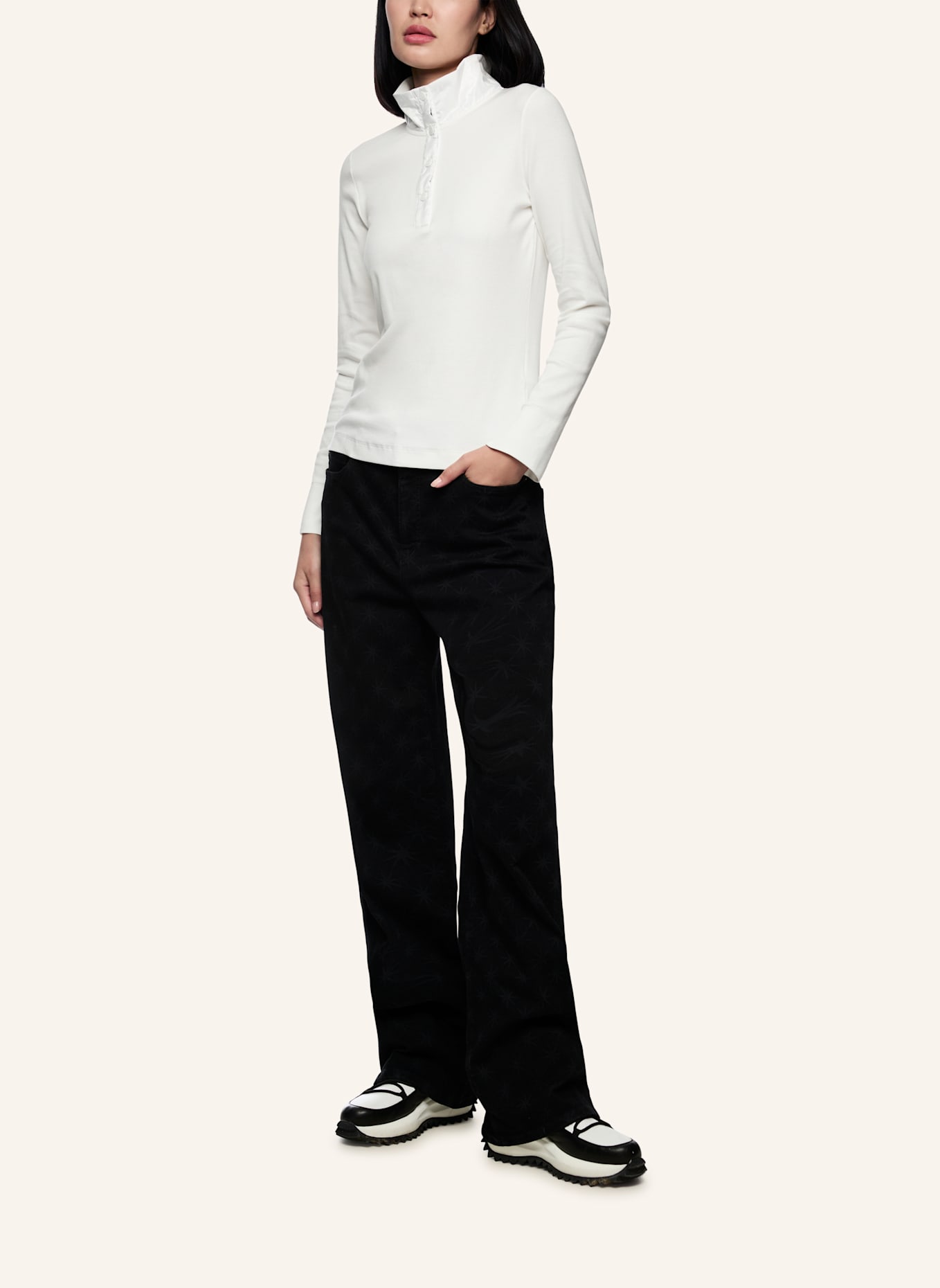 MARC CAIN T-Shirt: WEISS/ CREME