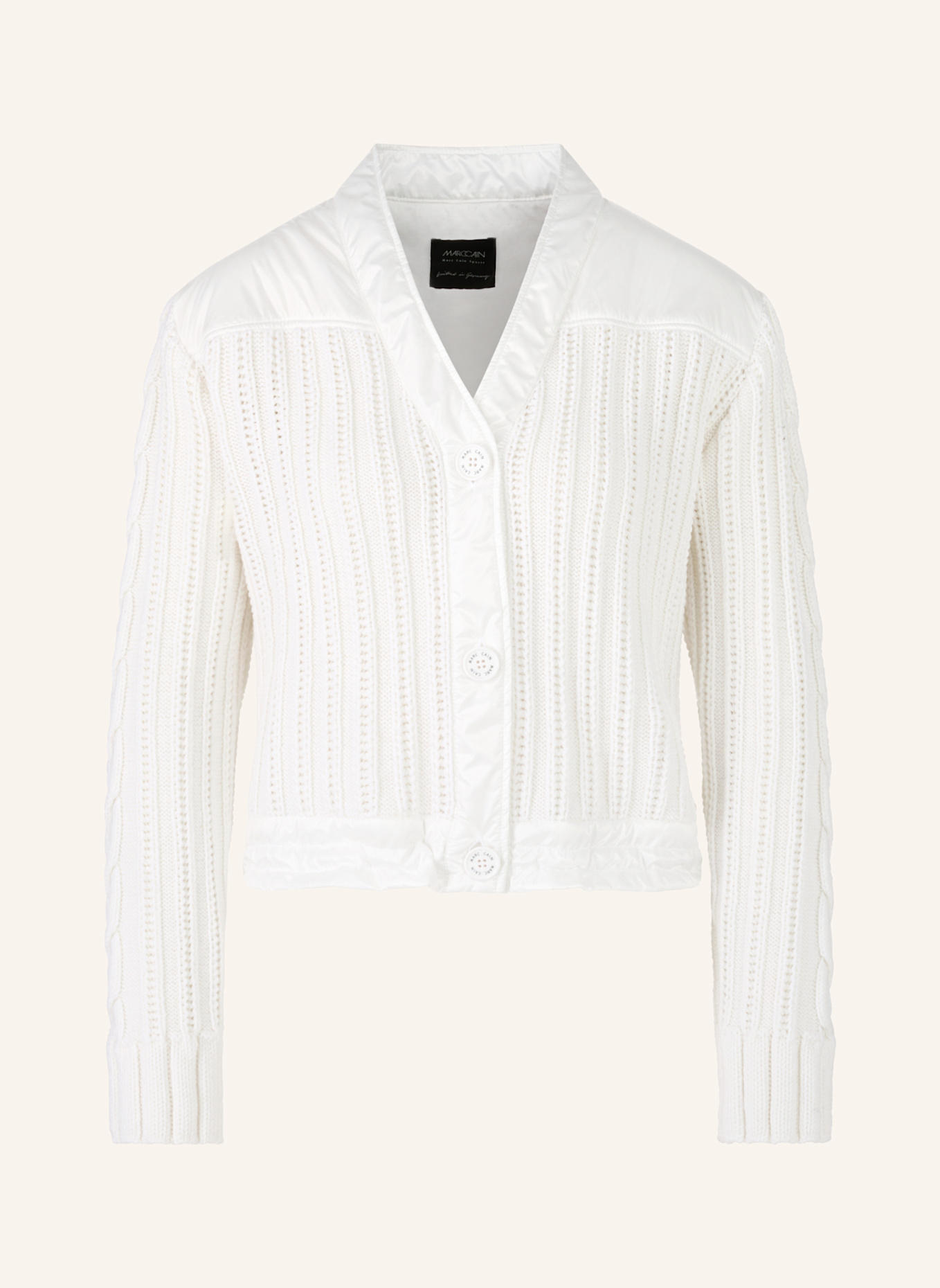 MARC CAIN Cardigan: WEISS/ CREME