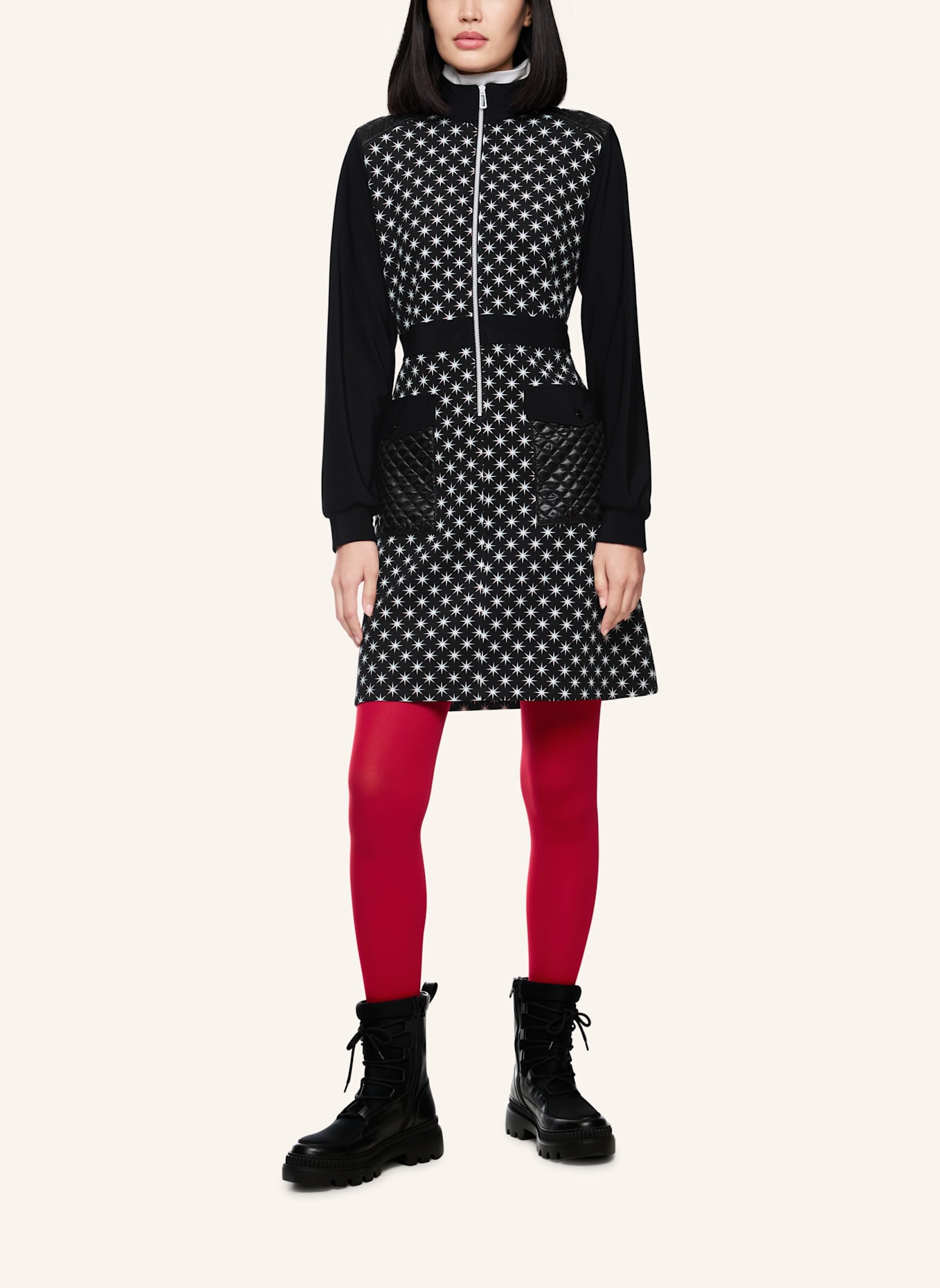 MARC CAIN Kleid: SCHWARZ/ WEISS