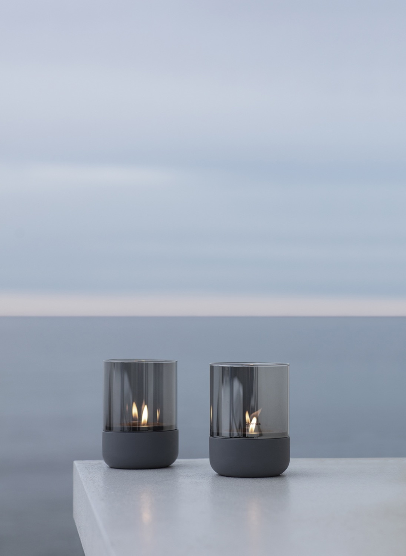 blomus Windlicht CALMA: DUNKELGRAU/ SCHWARZ