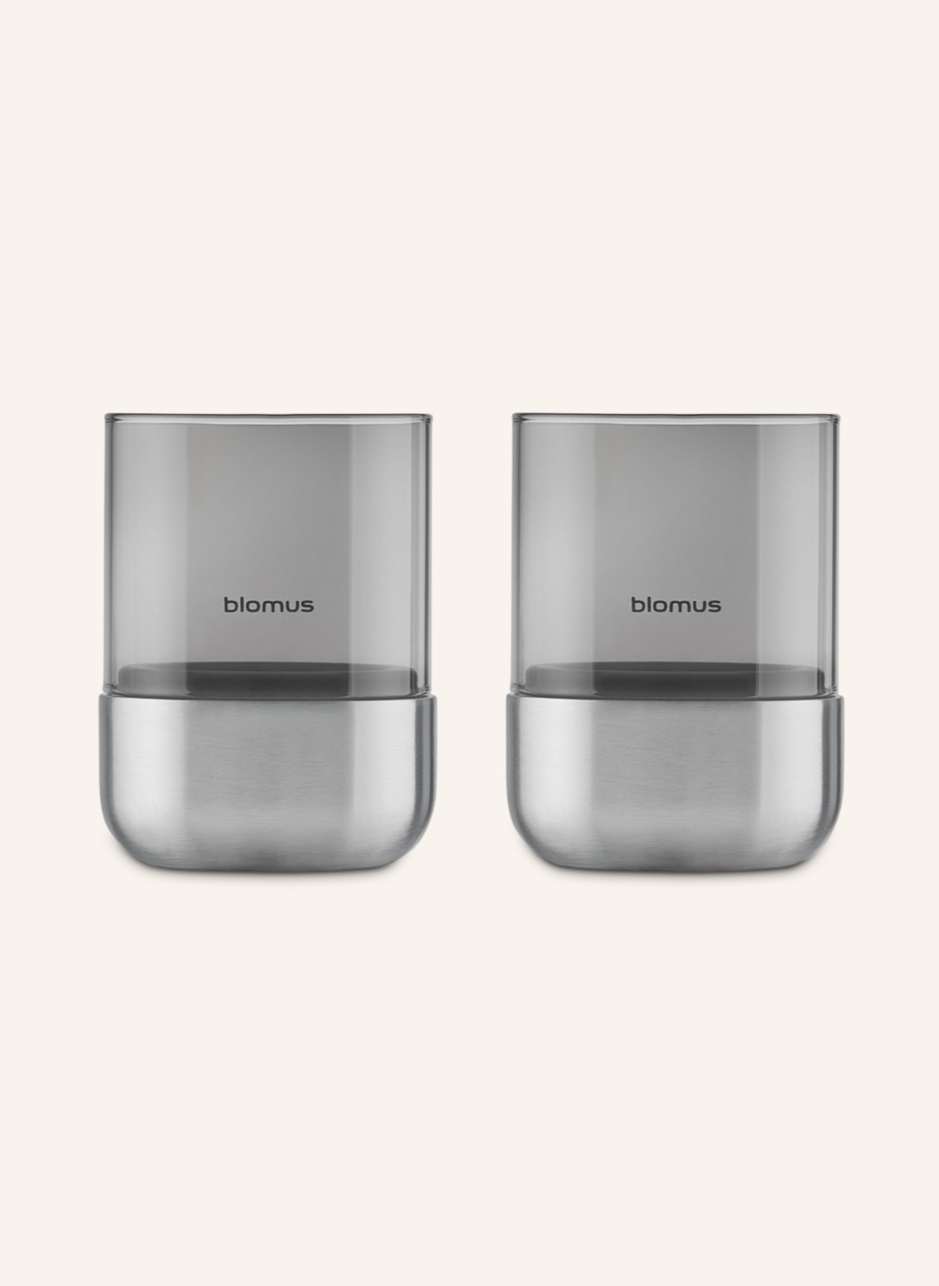 blomus Windlicht CALMA: SILBER/ DUNKELGRAU