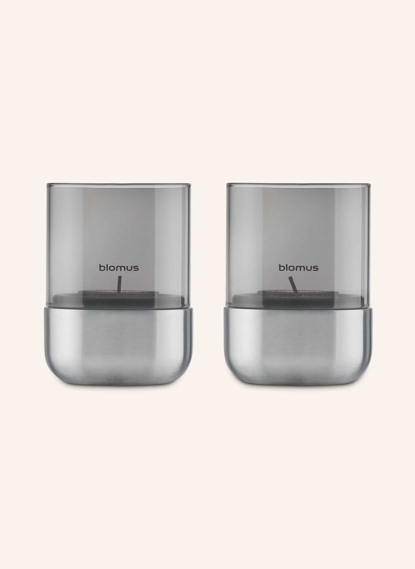 blomus Windlicht CALMA: SILBER/ DUNKELGRAU