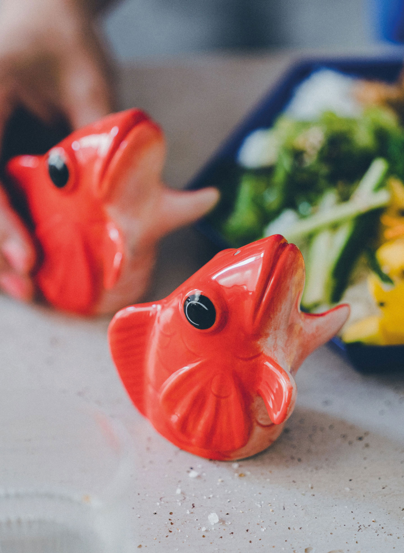 DONKEY Salz- und Pfefferstreuer FISHES FOR DISHES: ROT