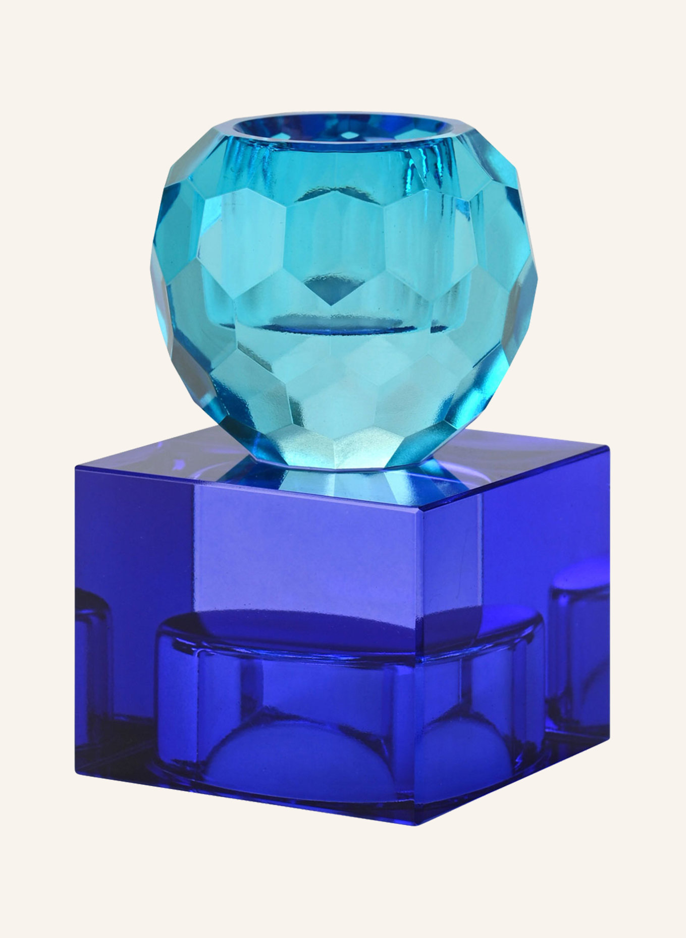 GIFTCOMPANY Kerzenhalter SARI KUGEL CUBE: BLAU