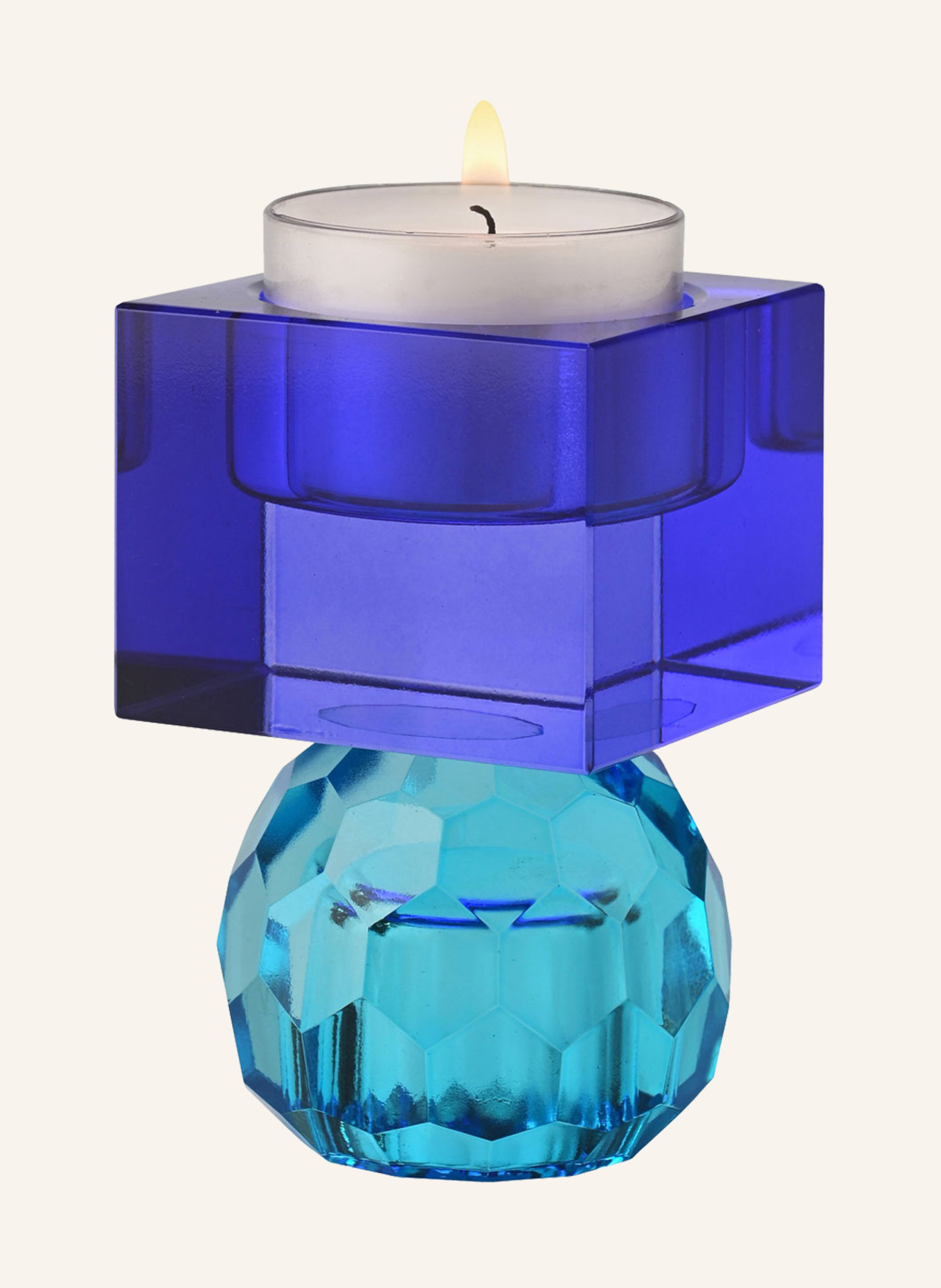 GIFTCOMPANY Kerzenhalter SARI KUGEL CUBE: BLAU
