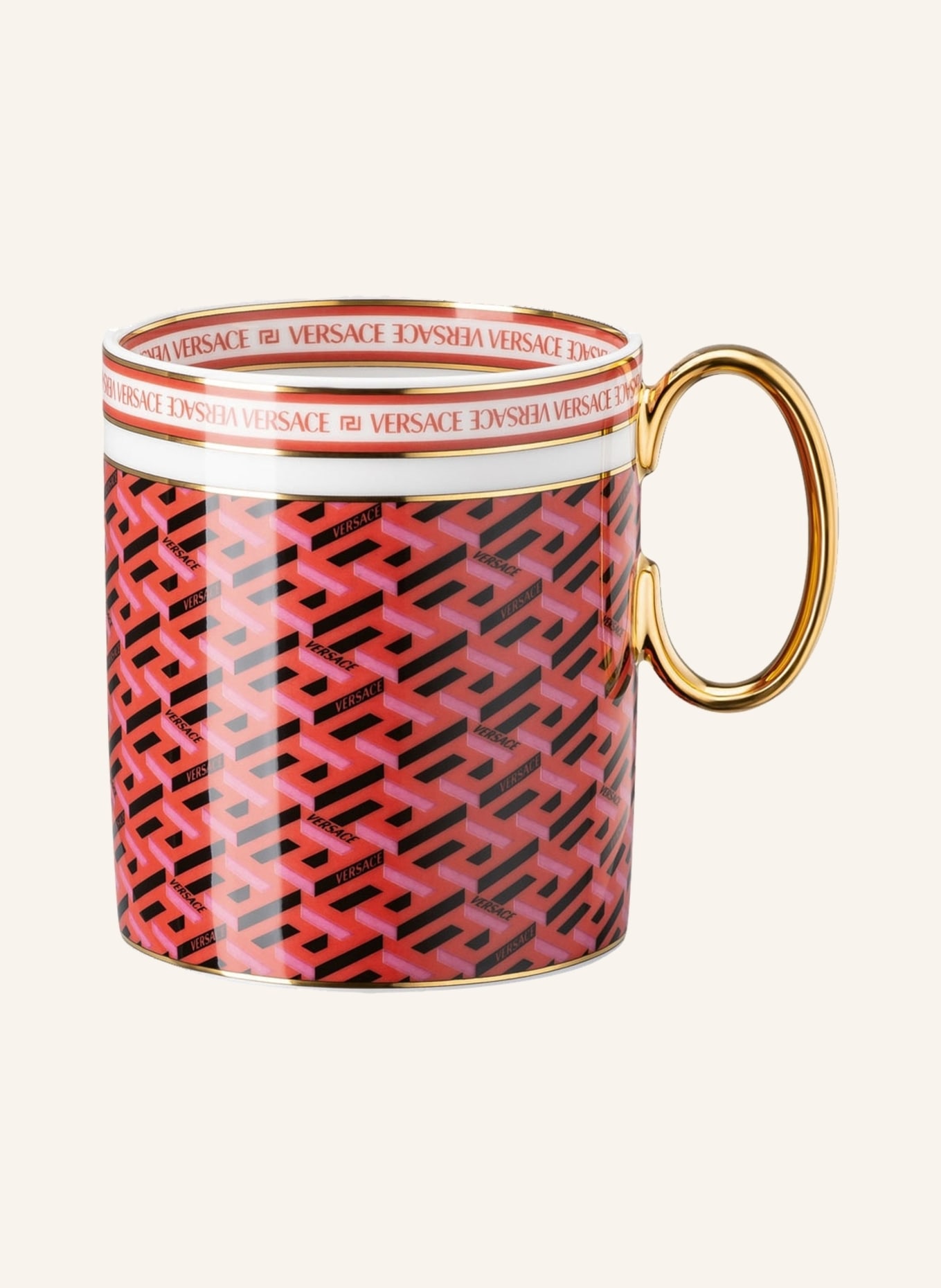 Rosenthal meets VERSACE Henkelbecher LA GRECA SIGNATURE RED: GOLD