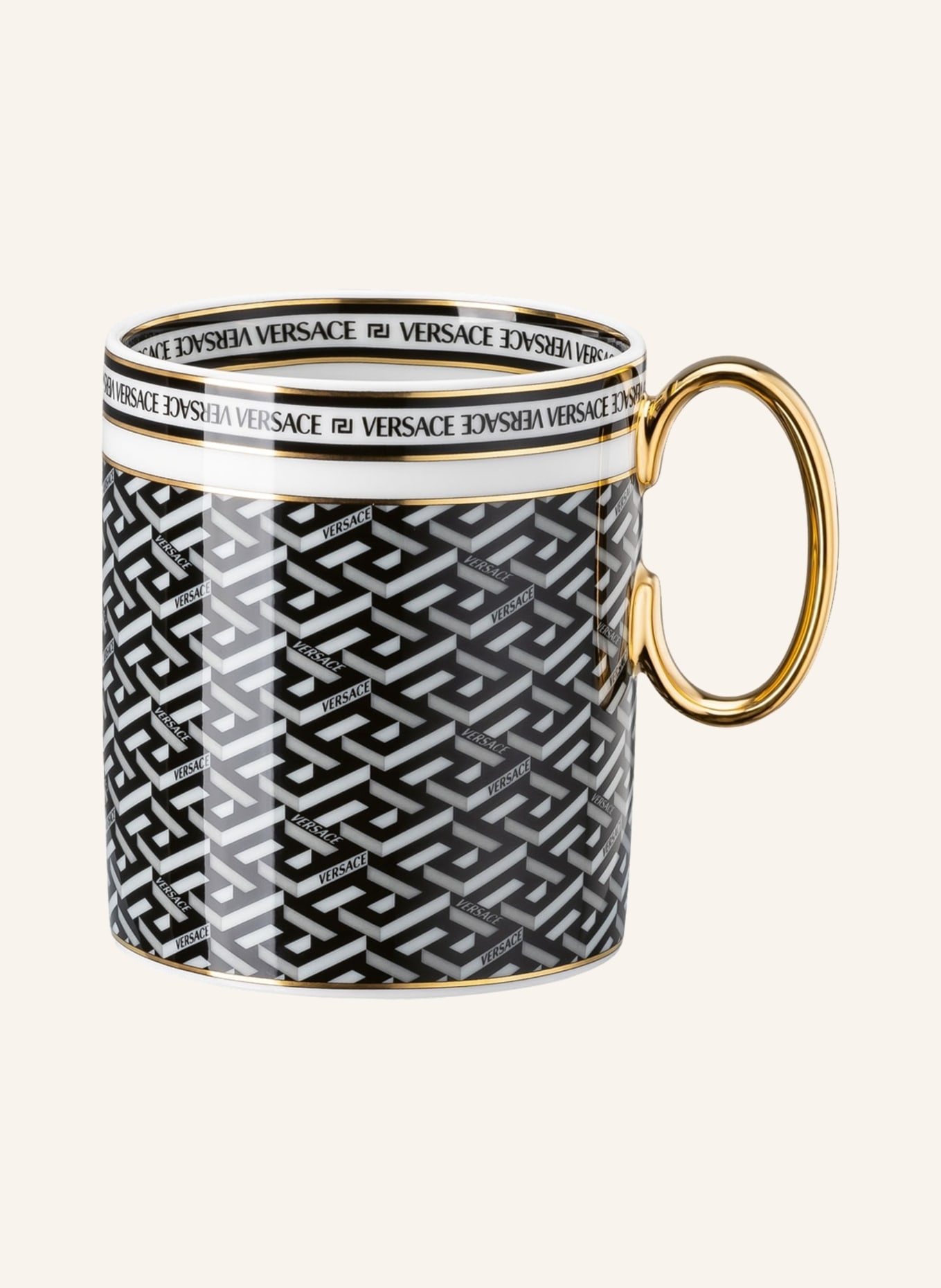 Rosenthal meets VERSACE Henkelbecher LA GRECA SIGNATURE BLACK: GOLD