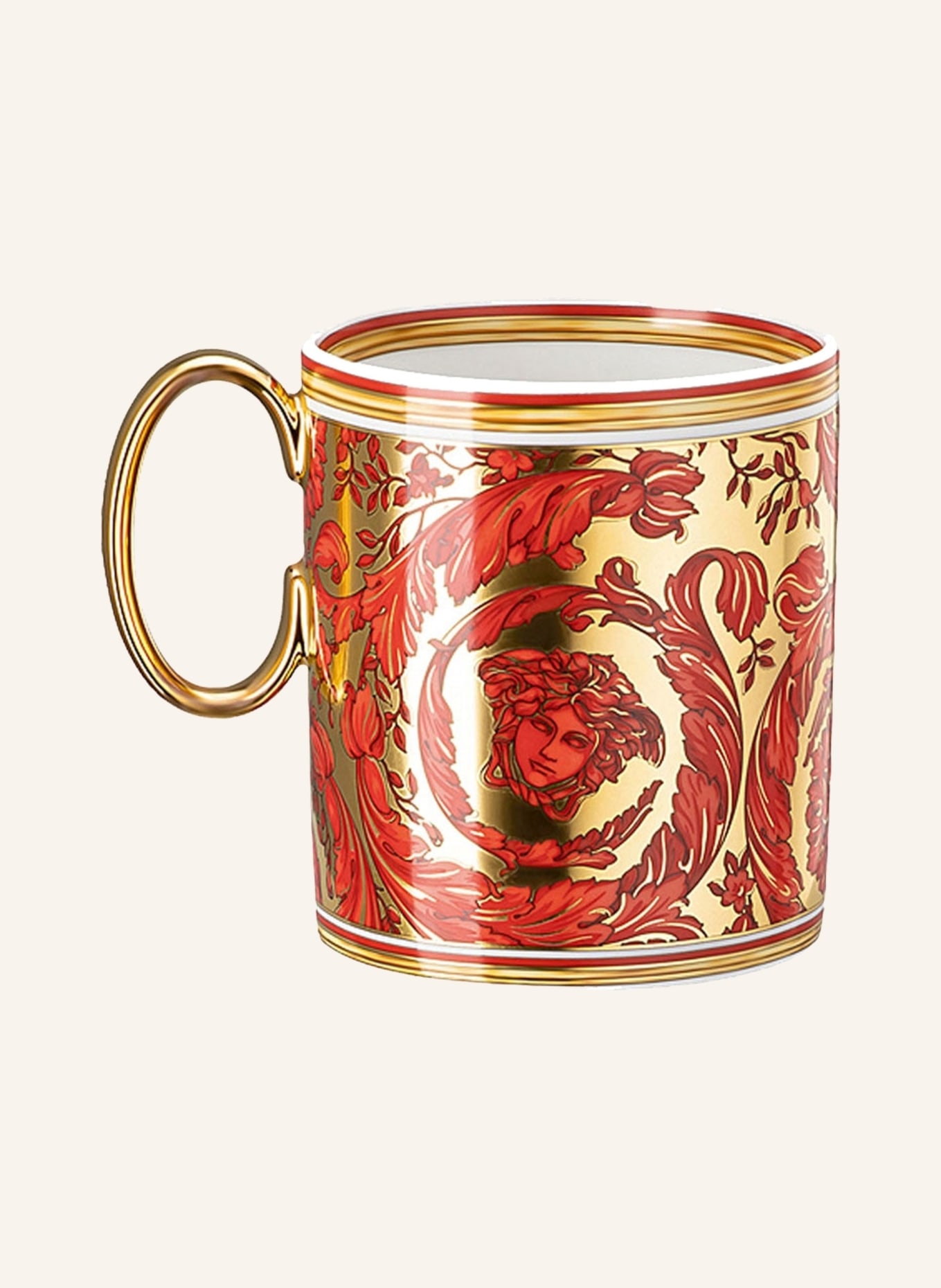 Rosenthal meets VERSACE Henkelbecher MEDUSA GARLAND RED, Farbe: GOLD (Bild 2)