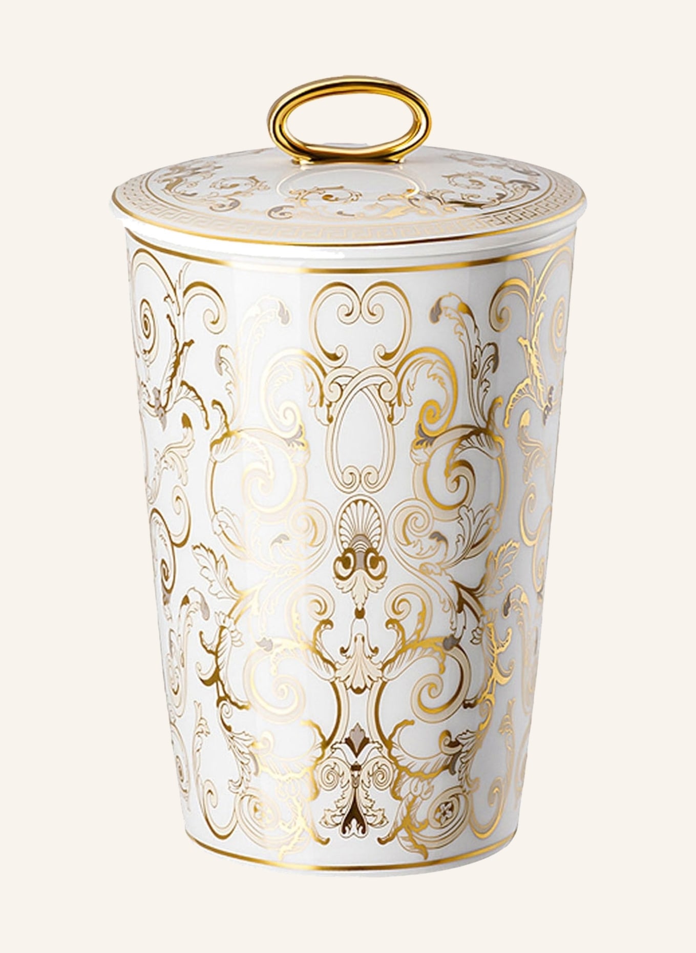 Rosenthal meets VERSACE Tischlicht mit Duftwachs MEDUSA GALA, Farbe: WEISSGOLD (Bild 1)