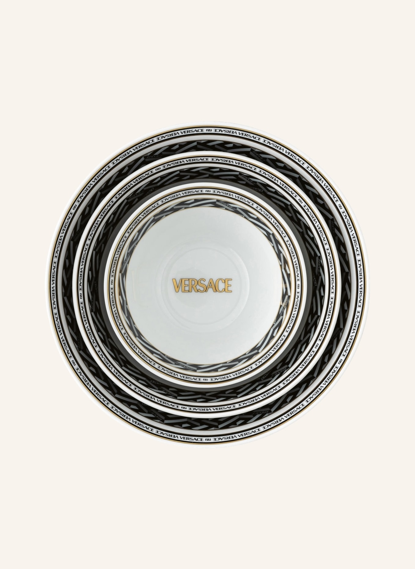Rosenthal meets VERSACE Bowl-Set 4-tlg. LA GRECA SIGNATURE BLACK, Farbe: GOLD (Bild 2)