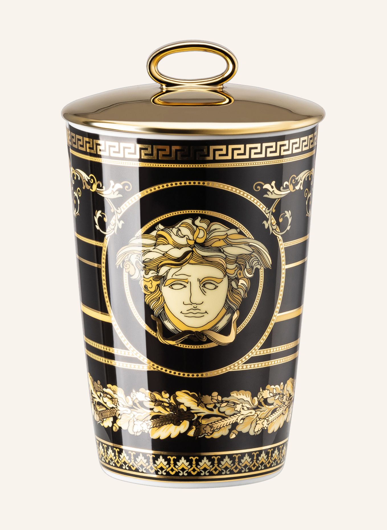 Rosenthal meets VERSACE Tischlicht mit Duftwachs VIRTUS GALA BLACK: GOLD