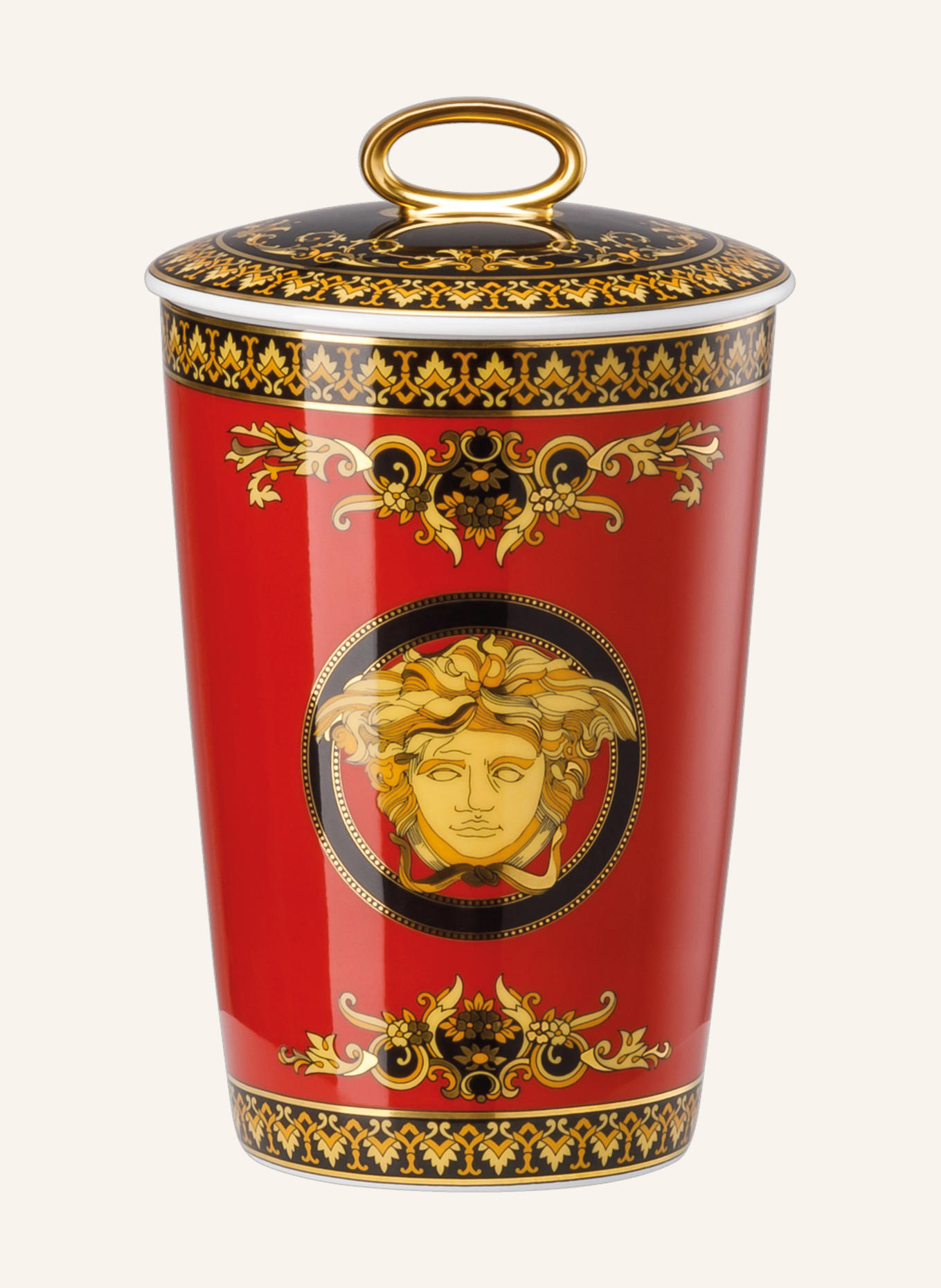 Rosenthal meets VERSACE Tischlicht mit Duftwachs MEDUSA: GOLD