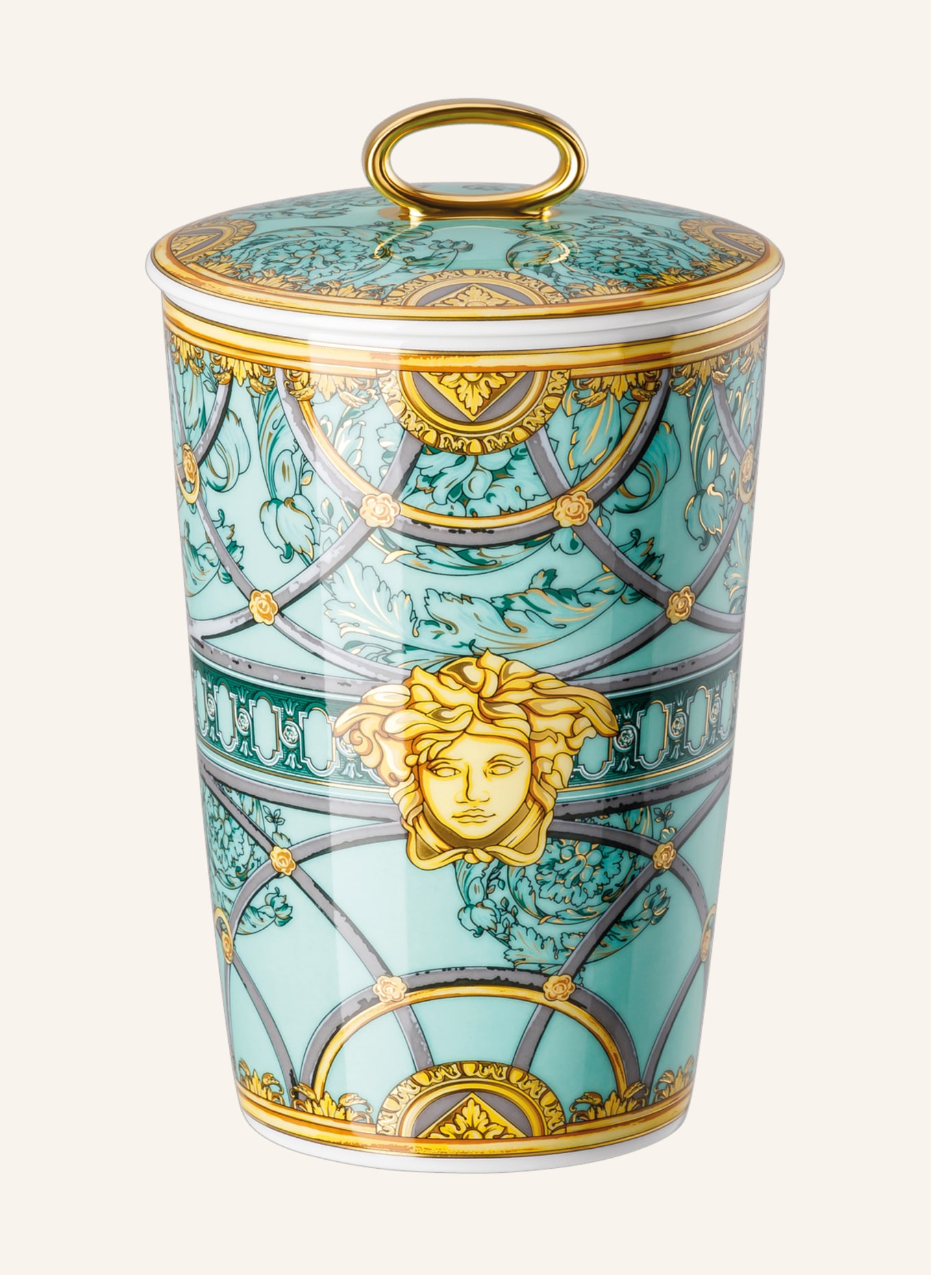 Rosenthal meets VERSACE Tischlicht mit Duftwachs SCALA PALAZZO VERDE, Farbe: GOLD (Bild 1)