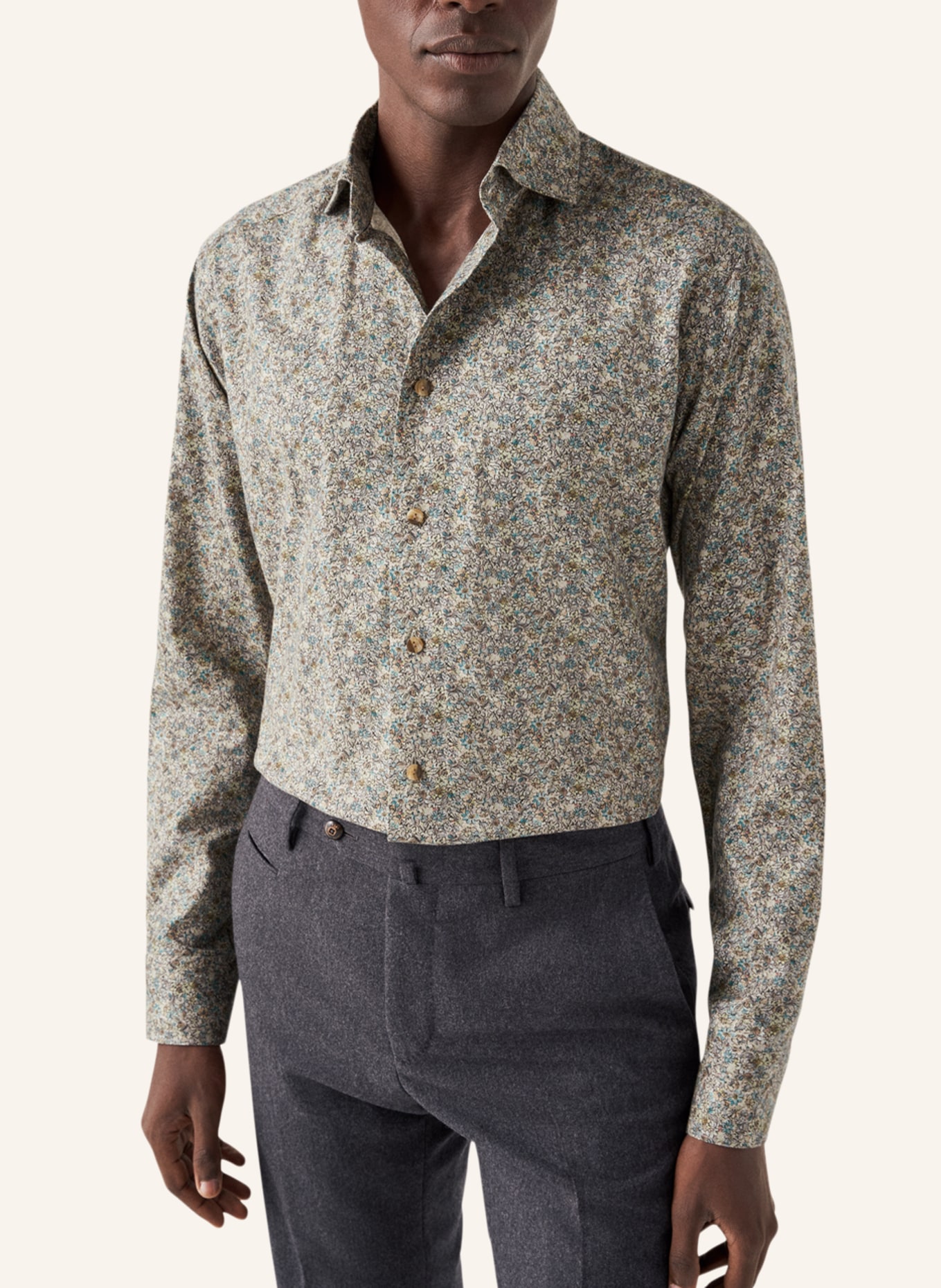 ETON Contemporary fit Hemd mit floralem print, Farbe: BEIGE (Bild 5)