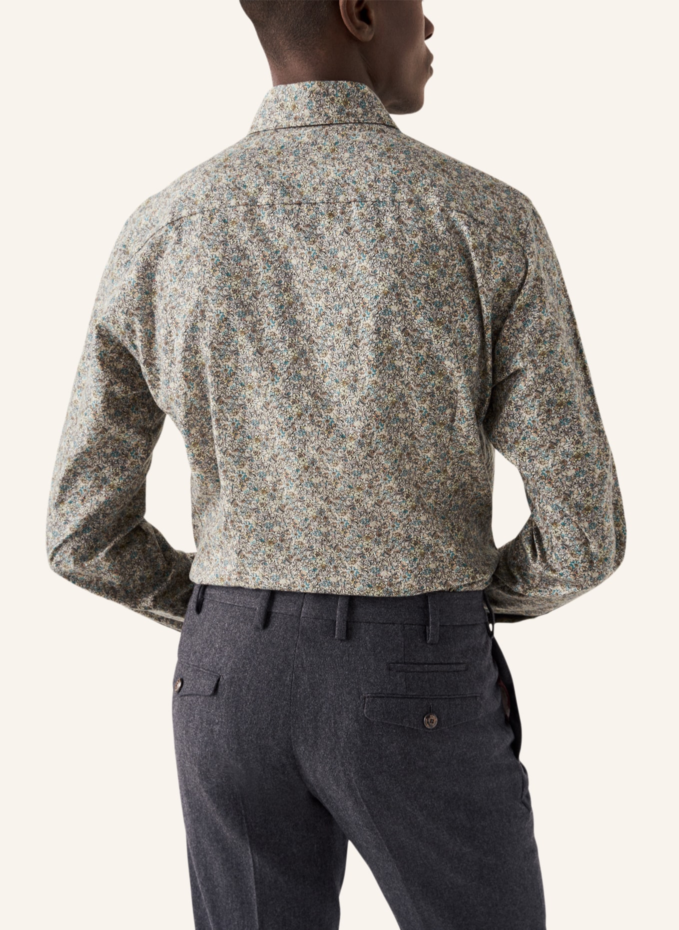 ETON Slim fit Hemd mit floralem print, Farbe: BEIGE (Bild 2)