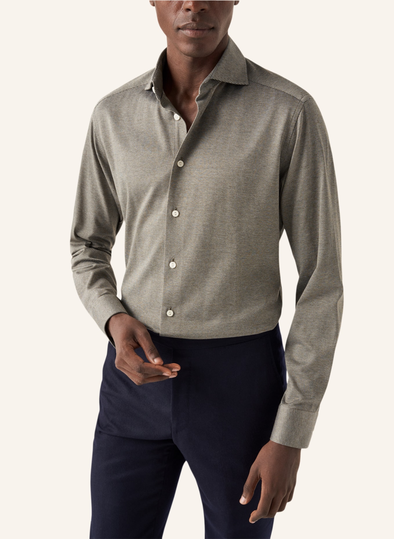 ETON Slim fit Strickshirt, Farbe: DUNKELGRÜN (Bild 5)
