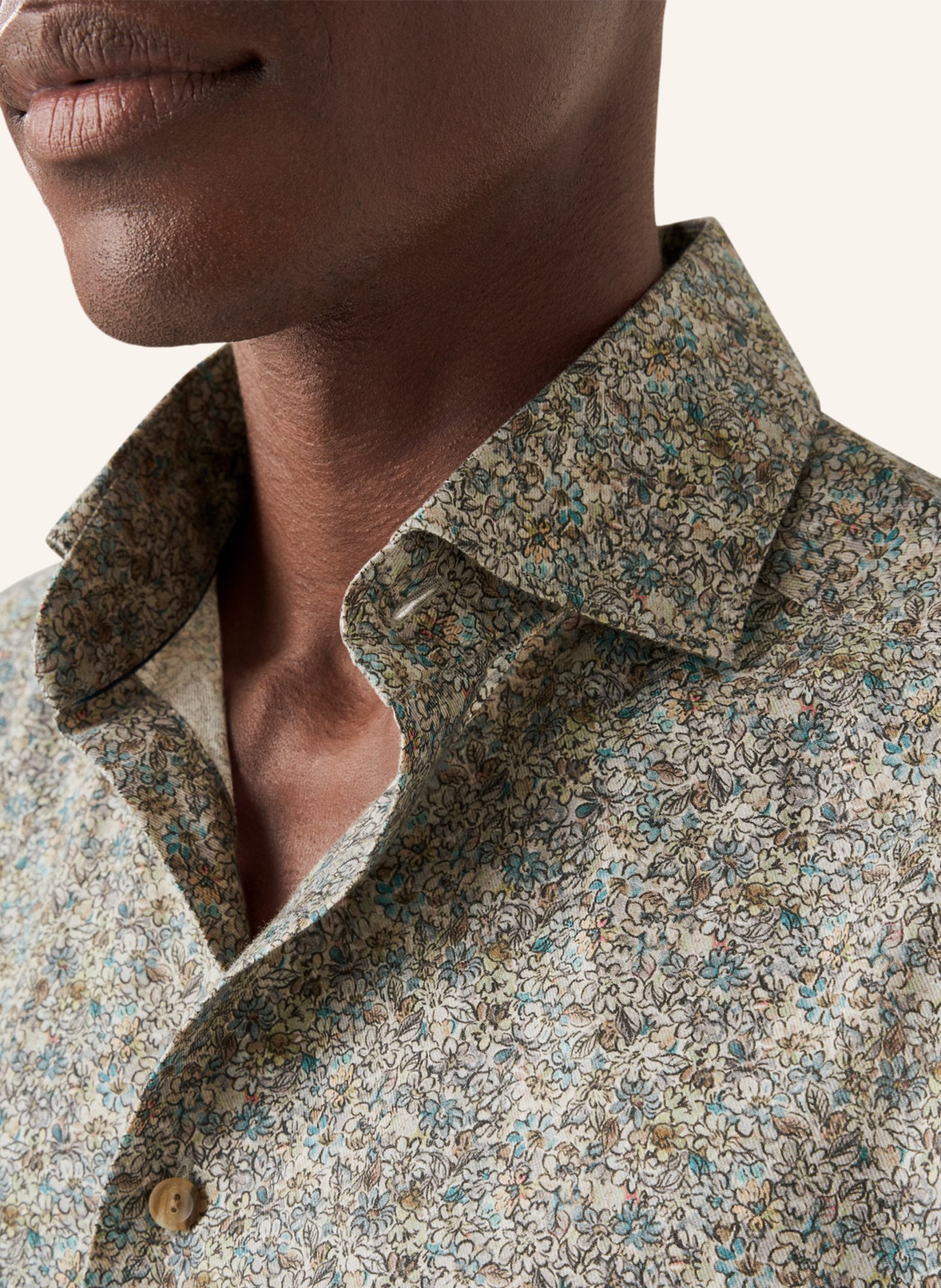 ETON Slim fit Hemd mit floralem print, Farbe: BEIGE (Bild 3)