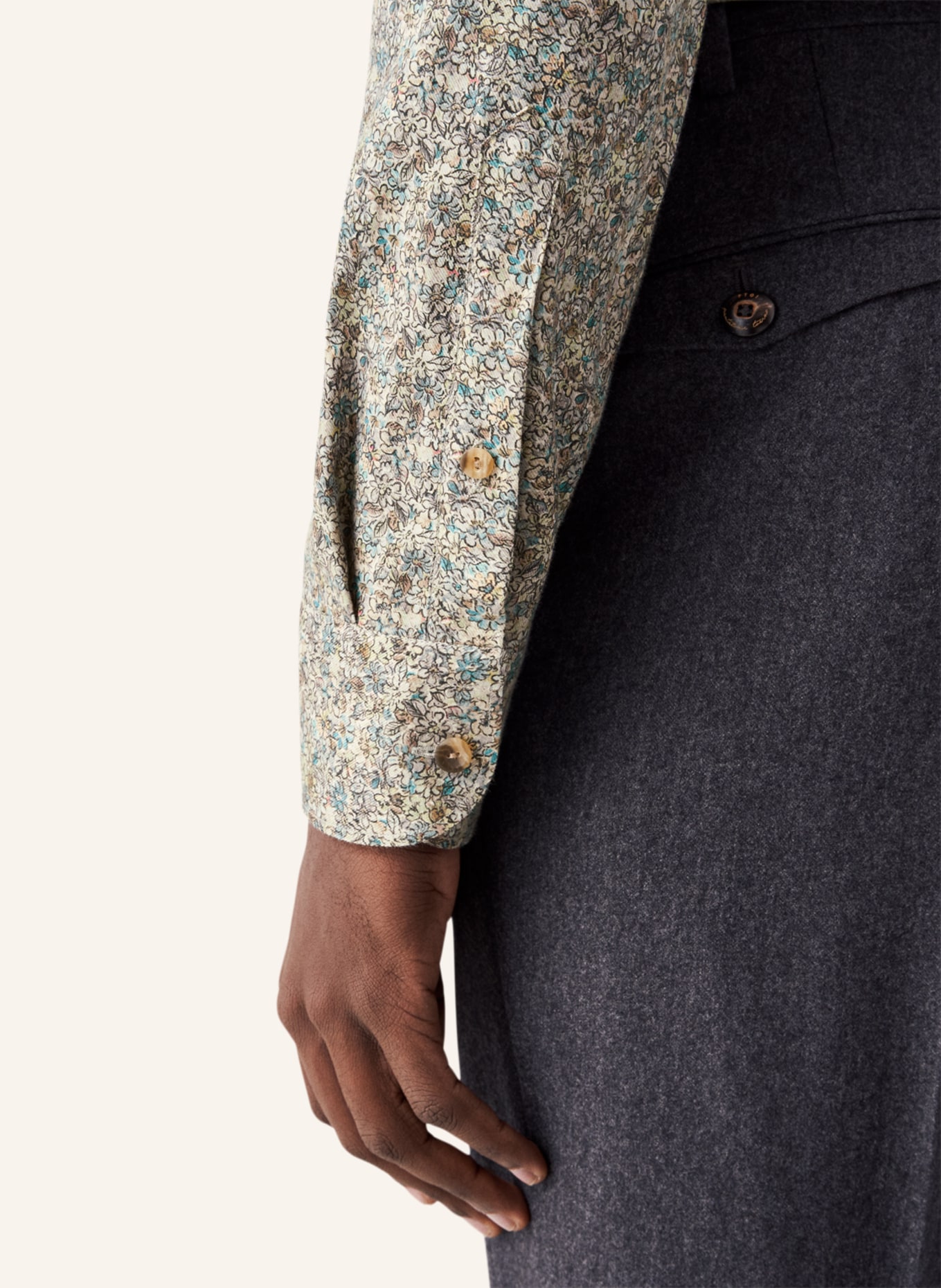 ETON Slim fit Hemd mit floralem print, Farbe: BEIGE (Bild 4)