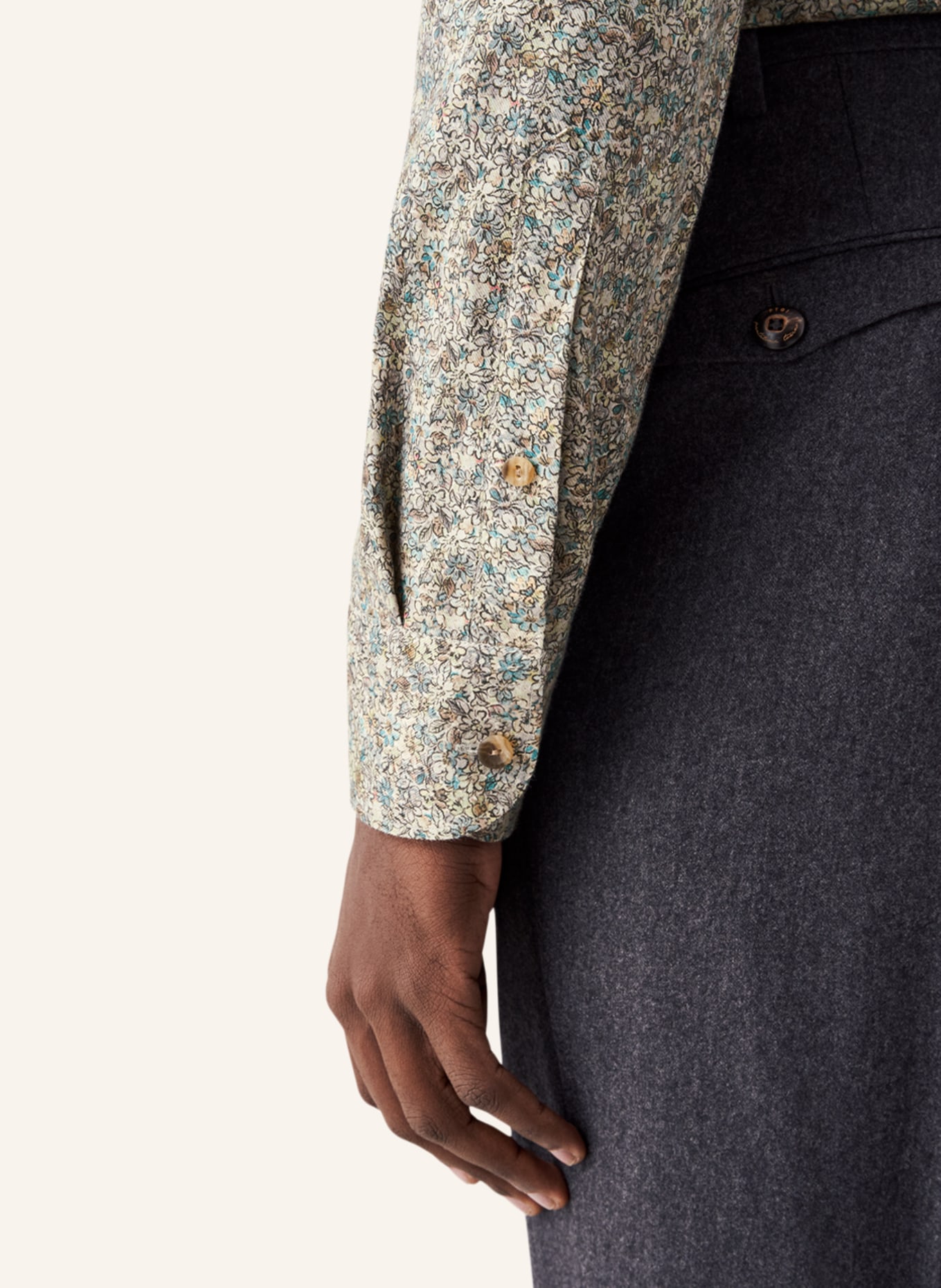 ETON Contemporary fit Hemd mit floralem print, Farbe: BEIGE (Bild 4)