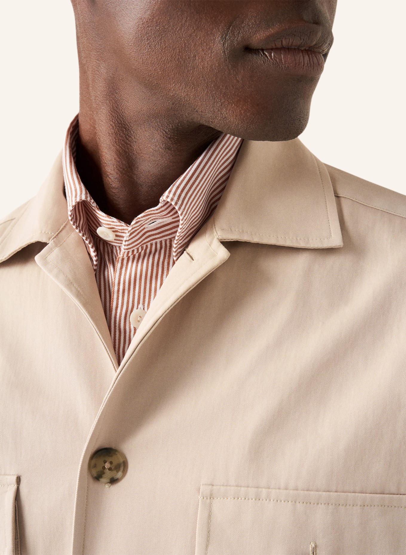 ETON Twill-Overshirt, Farbe: BEIGE (Bild 3)