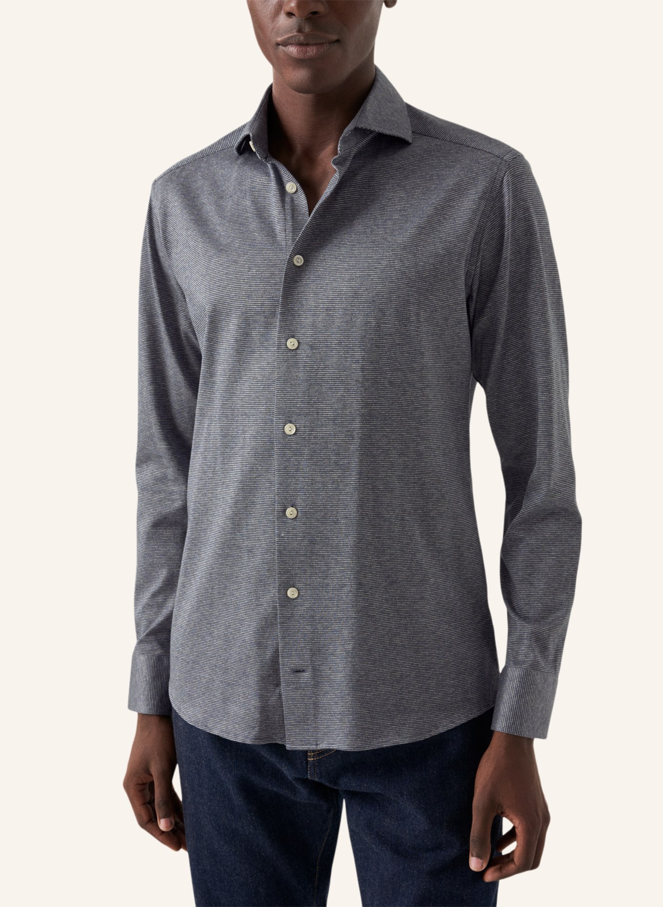 ETON Contemporary fit Strickshirt, Farbe: BLAU (Bild 5)